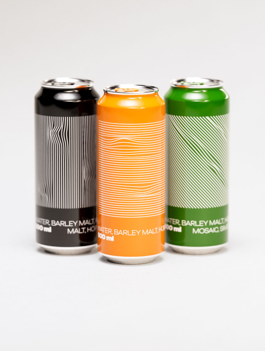 Close-up packaging design detail showcasing Reagan craft beer's orange ale variant with emphasis on horizontal striping pattern and typographic treatment. The design demonstrates sophisticated visual communication through hand-drawn line work that creates optical movement and brand memorability. Typography hierarchy places "WAITER, BARLEY MALT HOP" specification at base, with vertical "REAGAN" wordmark serving as primary brand identifier. Horizontal striping pattern functions as both decorative element and brand recognition tool, creating distinctive shelf presence in competitive craft beer market. Design execution shows professional understanding of packaging constraints, print production requirements, and consumer psychology in premium beverage branding. Studio photography captures texture and visual depth of printed packaging materials, highlighting craft beer industry design standards and creative innovation.