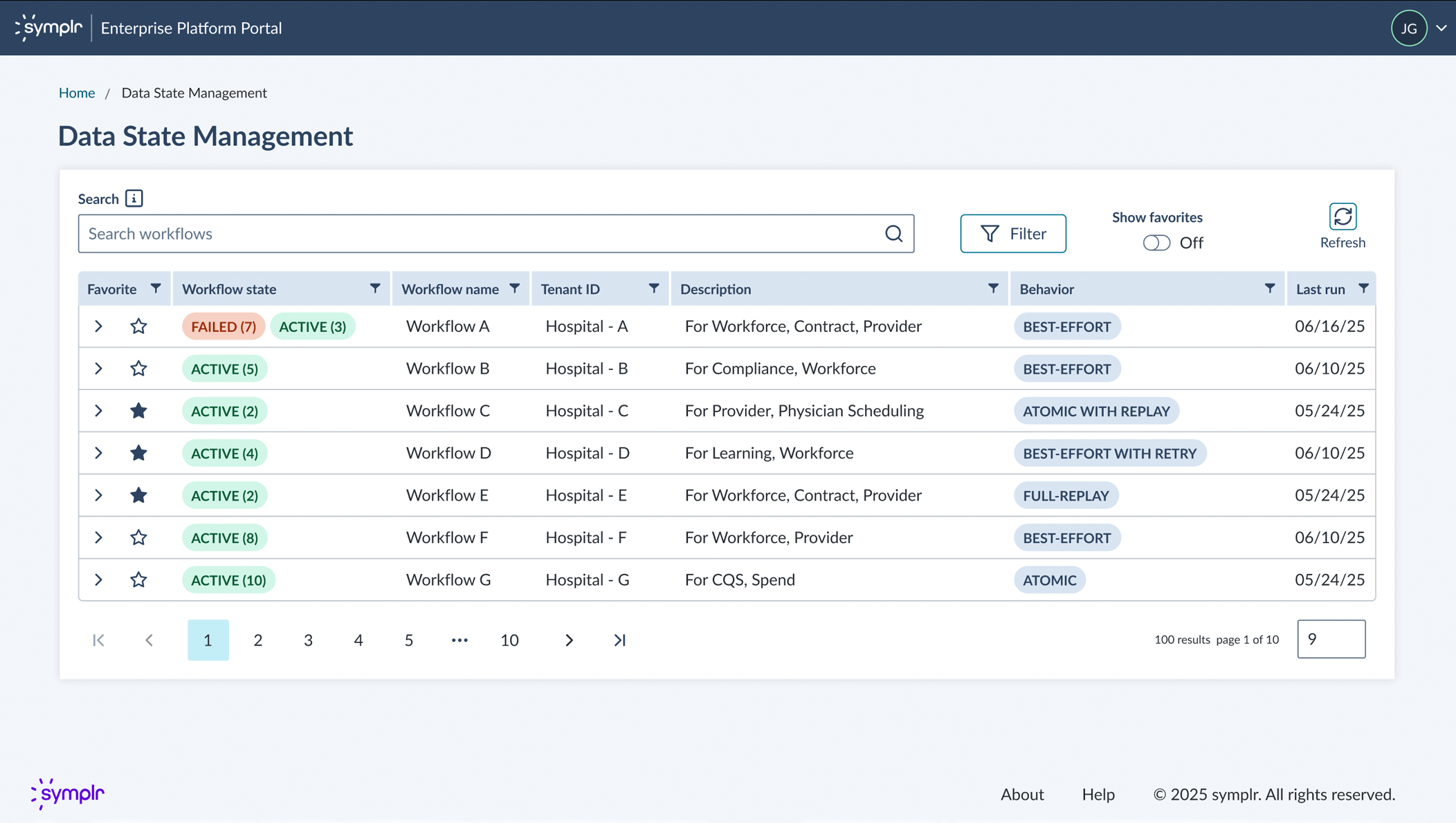 Interface to maintain and diagnose workflow integration issues.
