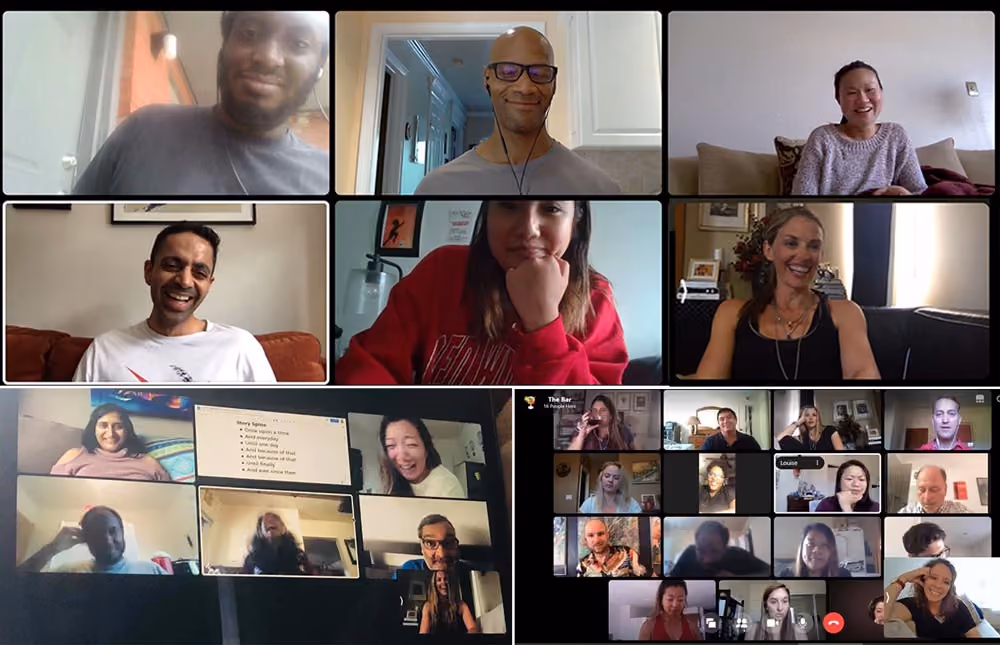 photo from a virtual happy hour as part of our Facebook Community