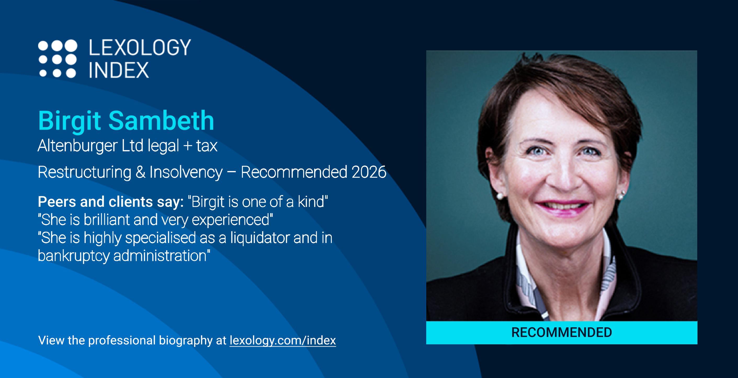 Indice Lexology - Ristrutturazione e insolvenza 2026