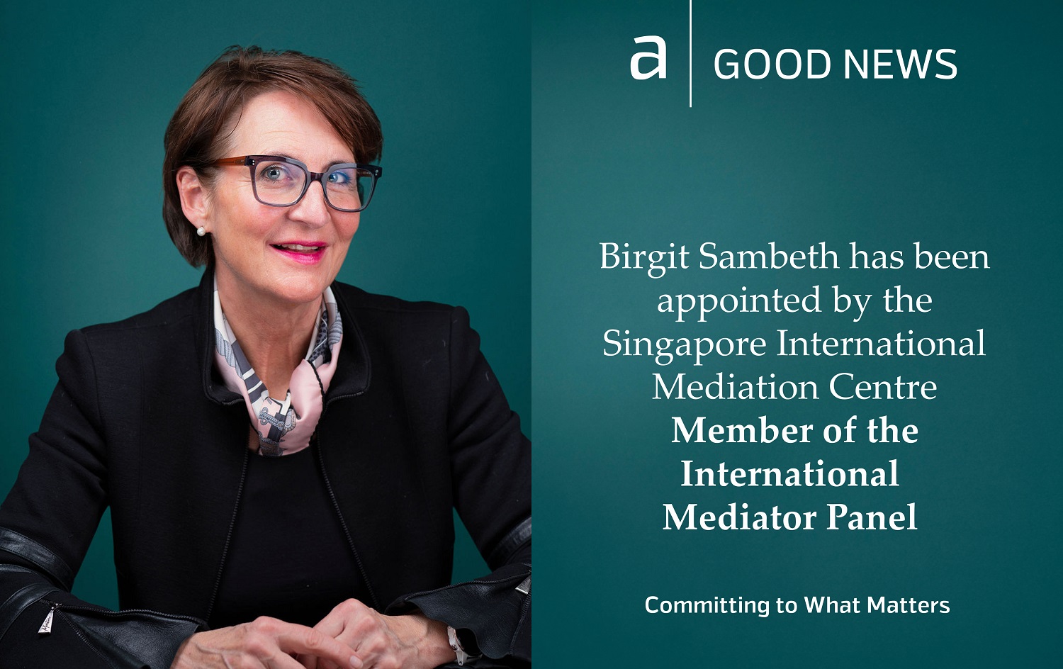 Birgit Sambeth appointed Member of the International Mediator Panel