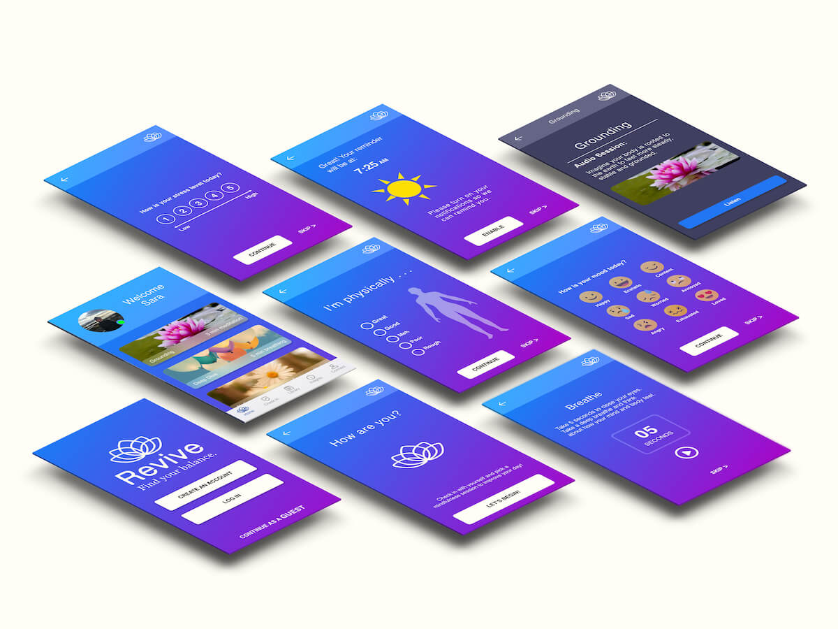 Tablet and smart phone with Revive app display
