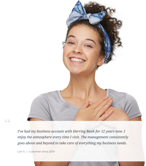 herring bank website testimonial example