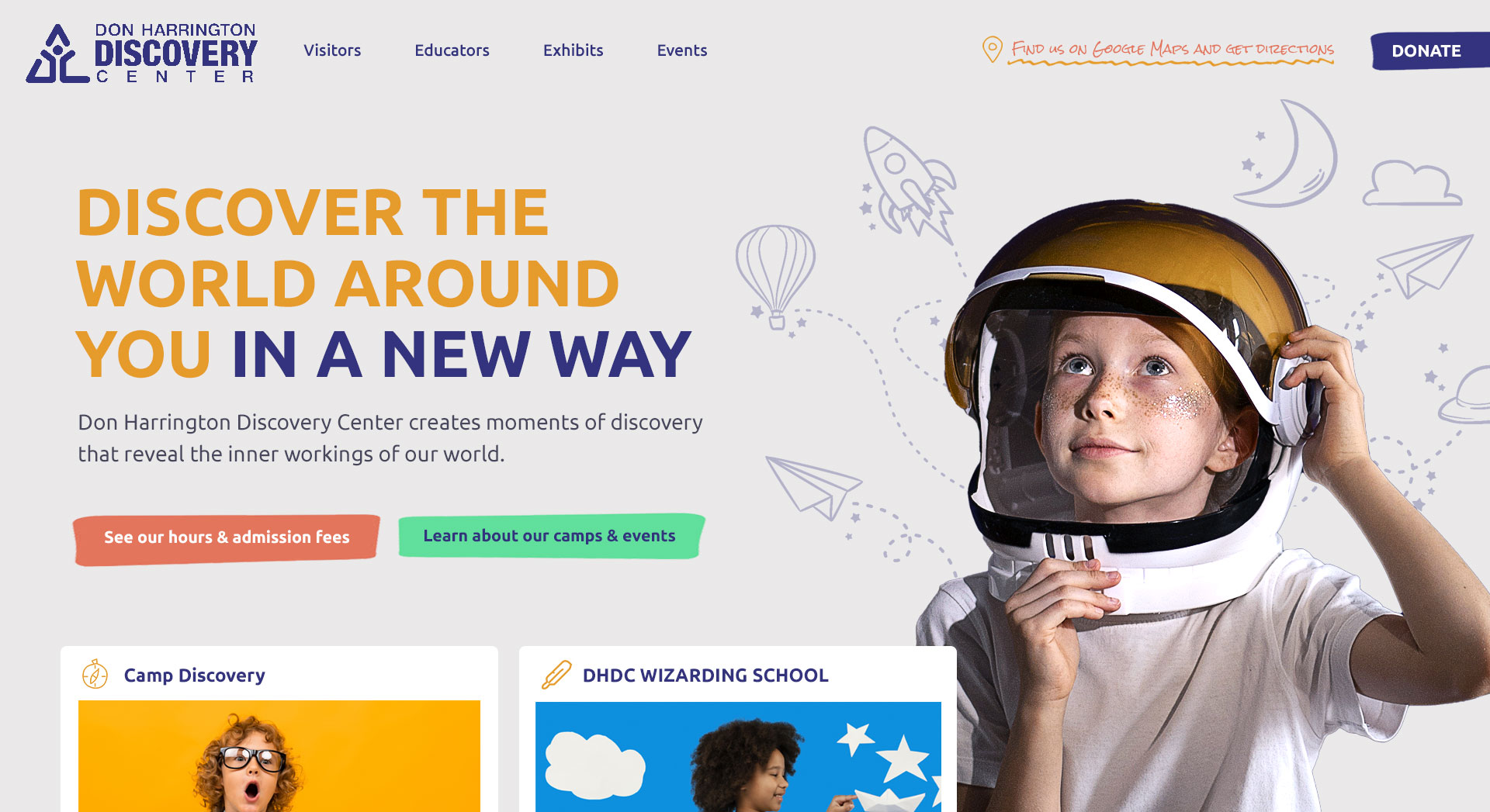 Discovery Center homepage concept