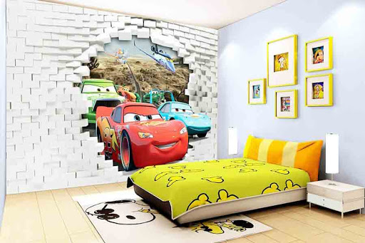 vẽ tranh tường phòng bé yêu 3D cực đẹp