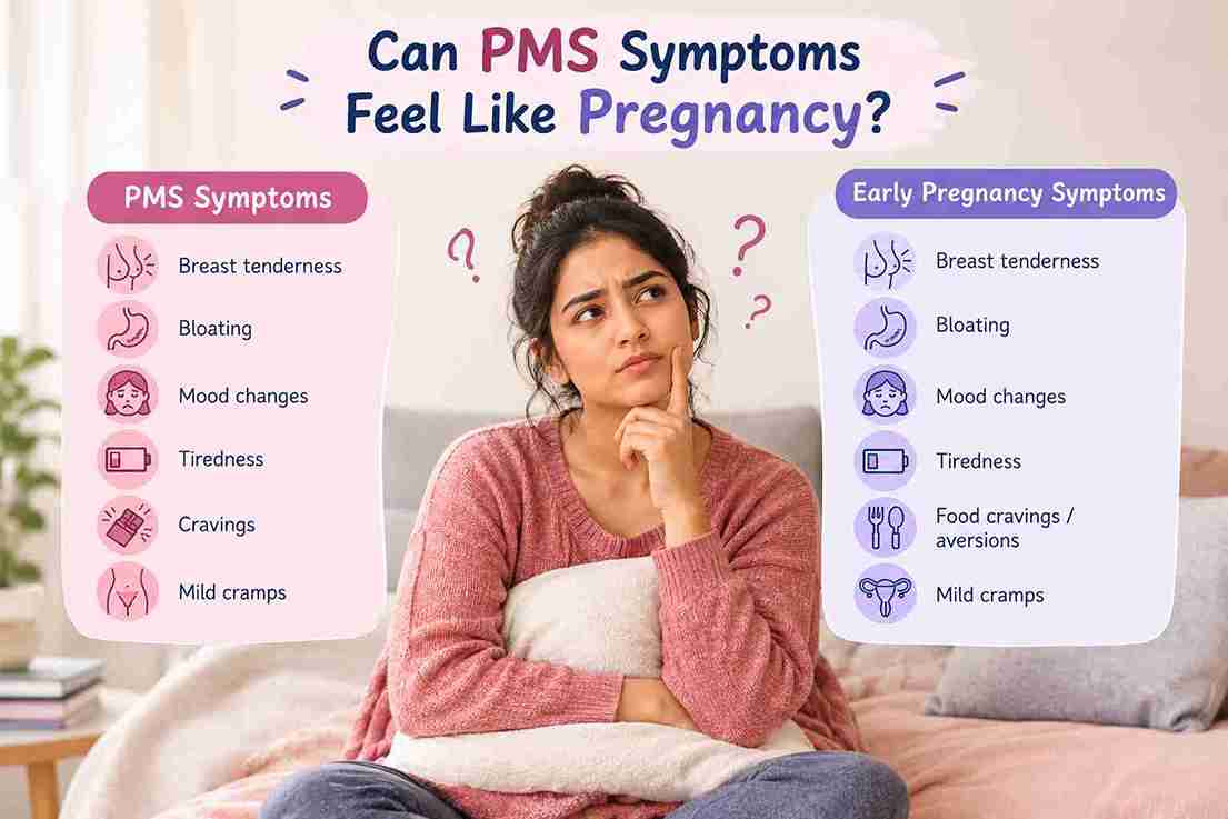 PMS symptoms can feel very similar to early pregnancy