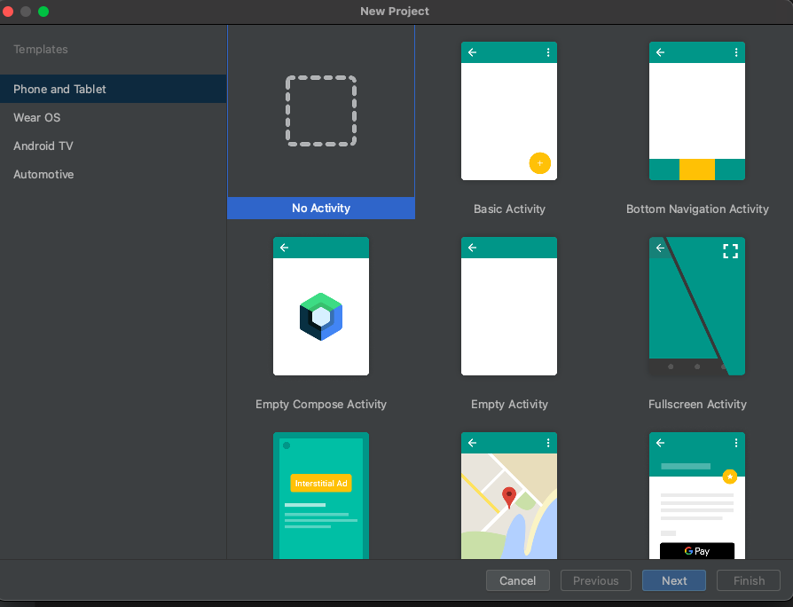 Android Studio templates