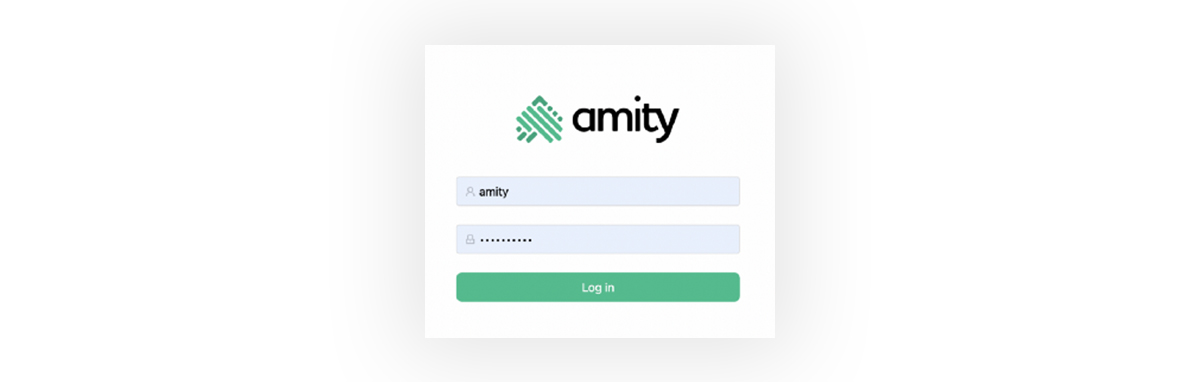 Amity login screen