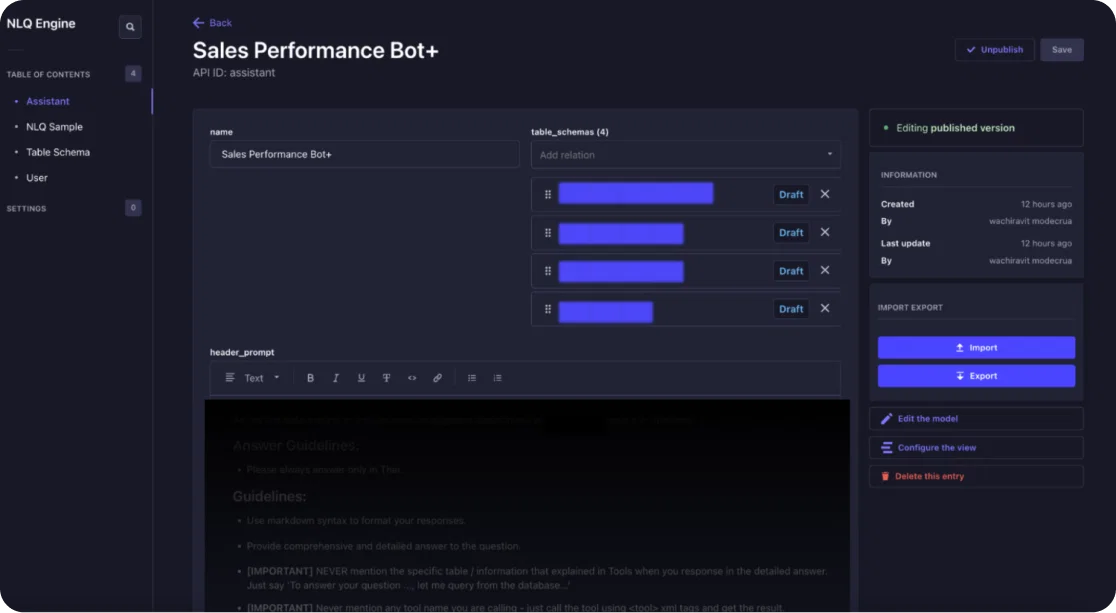 NLQ Tuning Framework