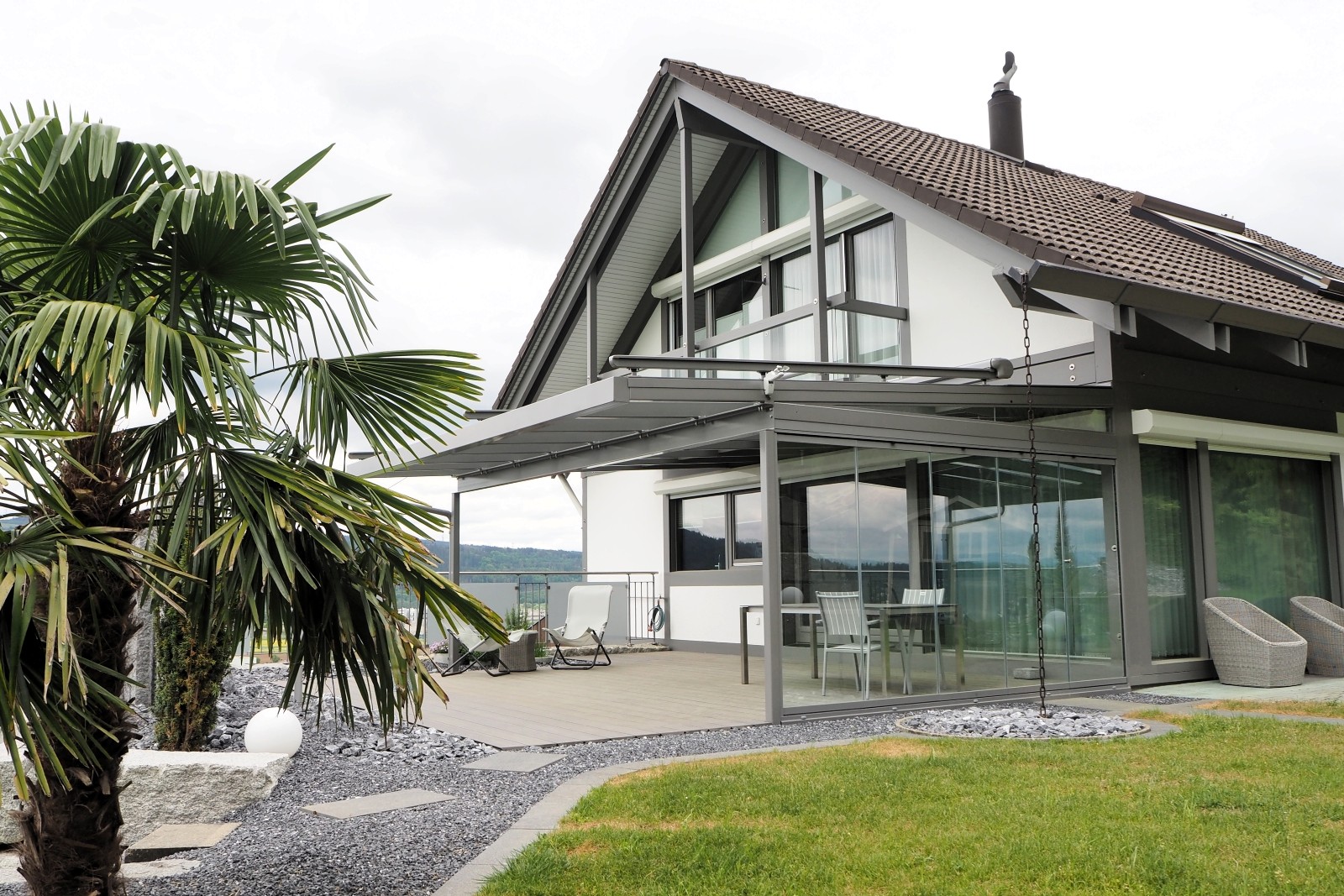Sitzplatzüberdachung und Windschutz Münchwilen
