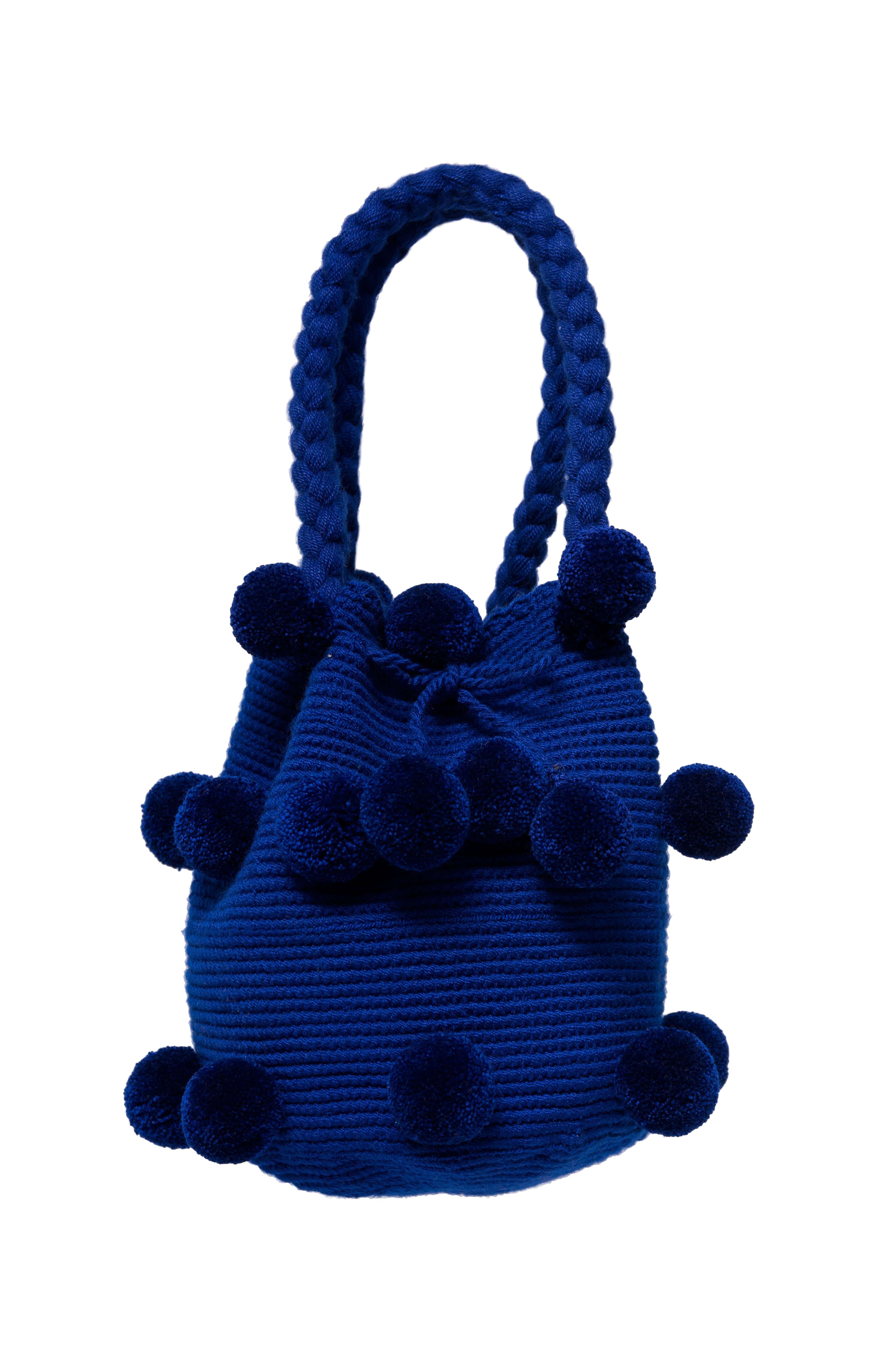 Mochiila 26 Pompones azul rey