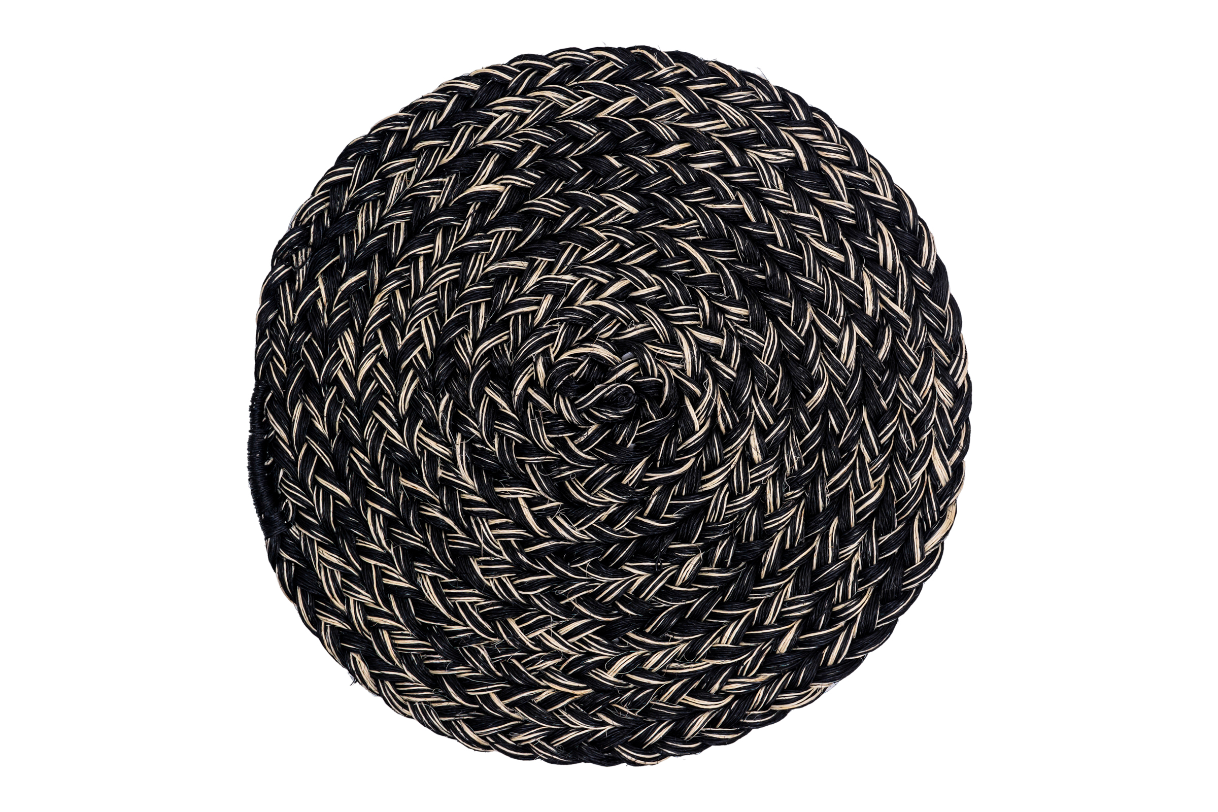 Set X 6 fique braided placemats - black ecru