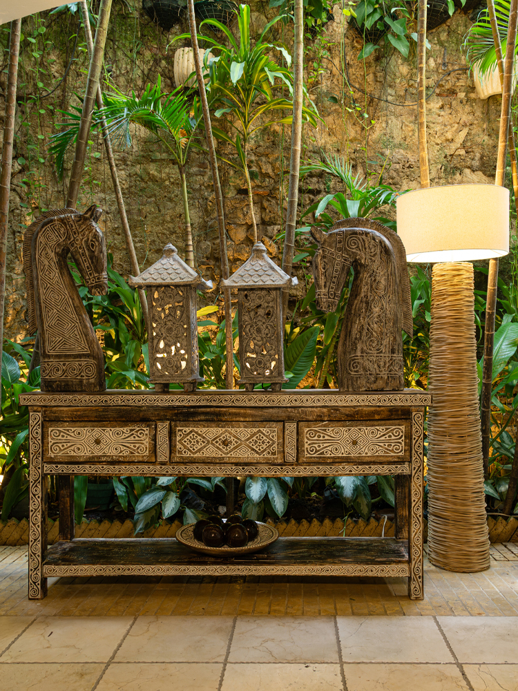 Rattan floor lamp-162 Cm