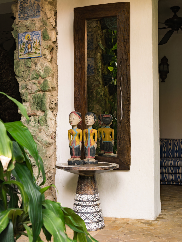 Rectangular mirror in recycled teak wood - 170 cm