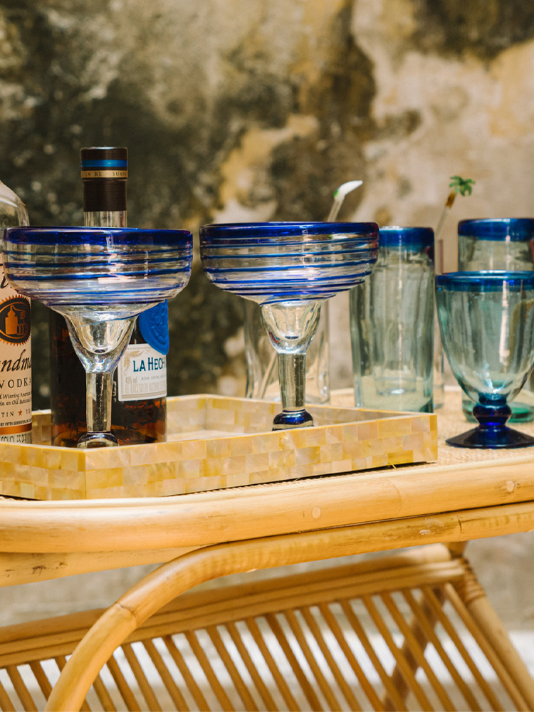 Margarita glass blue