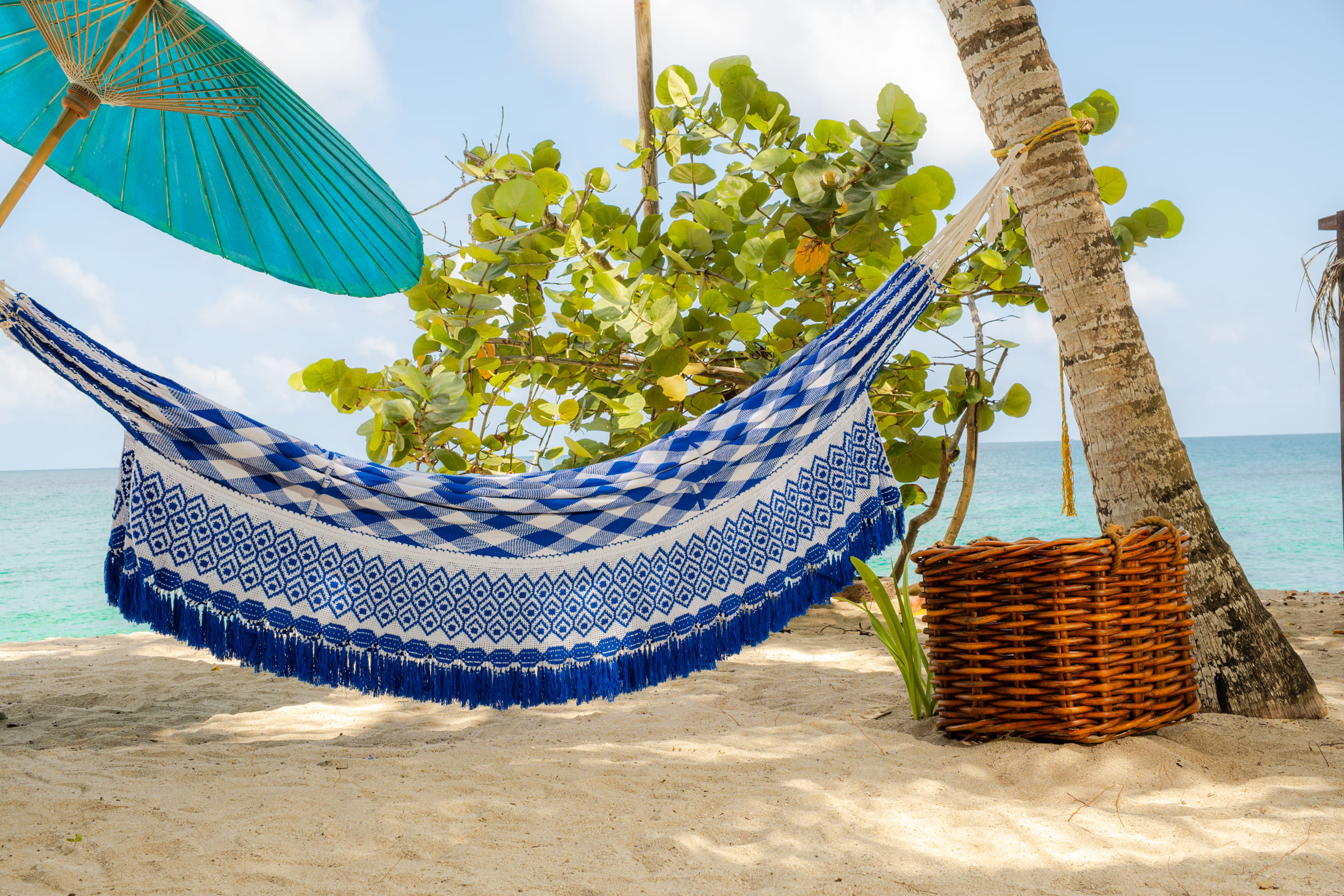 Chinchorro Wayuu Azul - Blanco