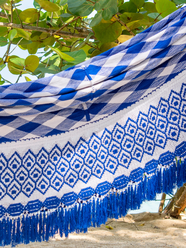 Chinchorro Wayuu Azul - Blanco