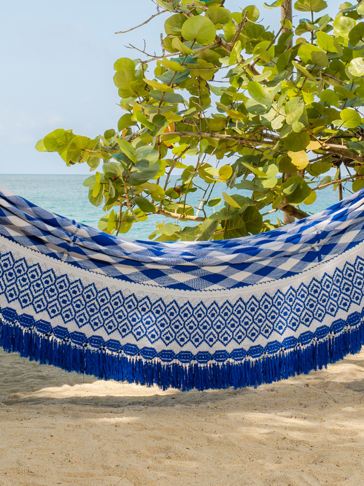 Chinchorro Wayuu Azul - Blanco