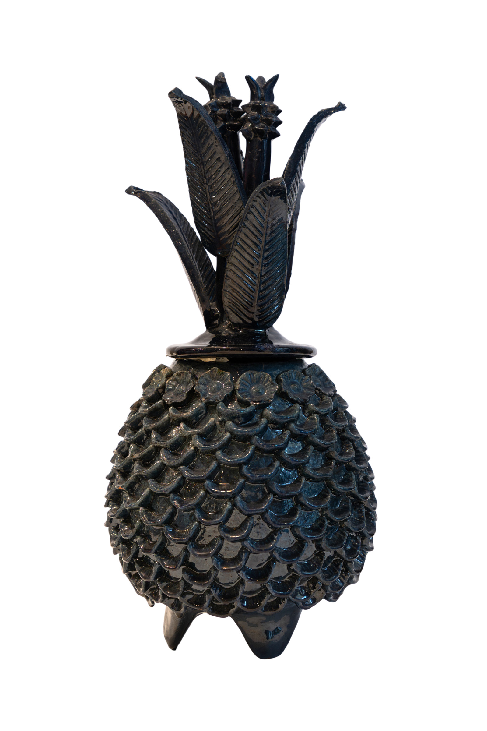 Piña Mexicana en cerámica azul - Michoacán 40 Cm