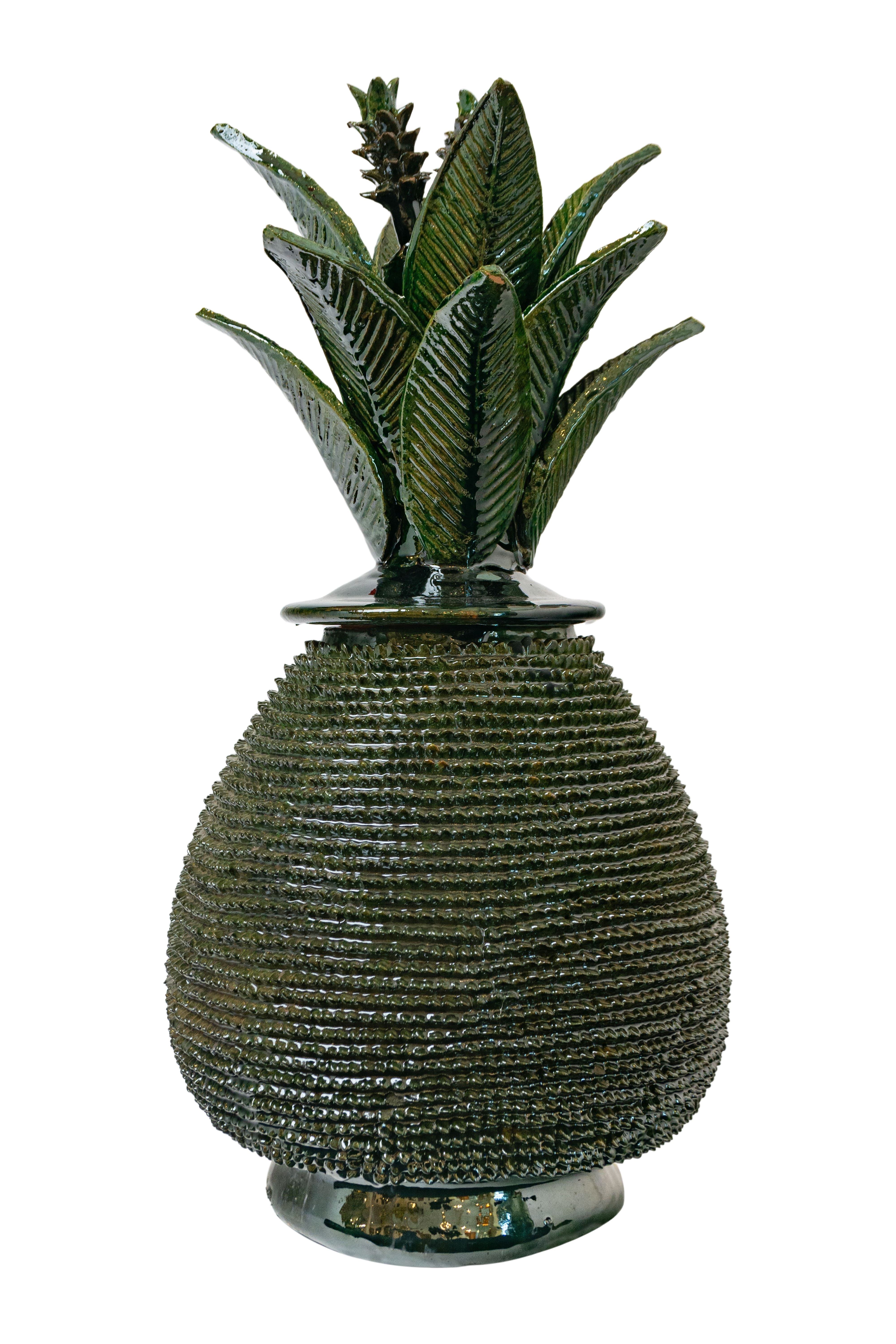 Mexican pineapple in green ceramic - Michoacan 50 Cm