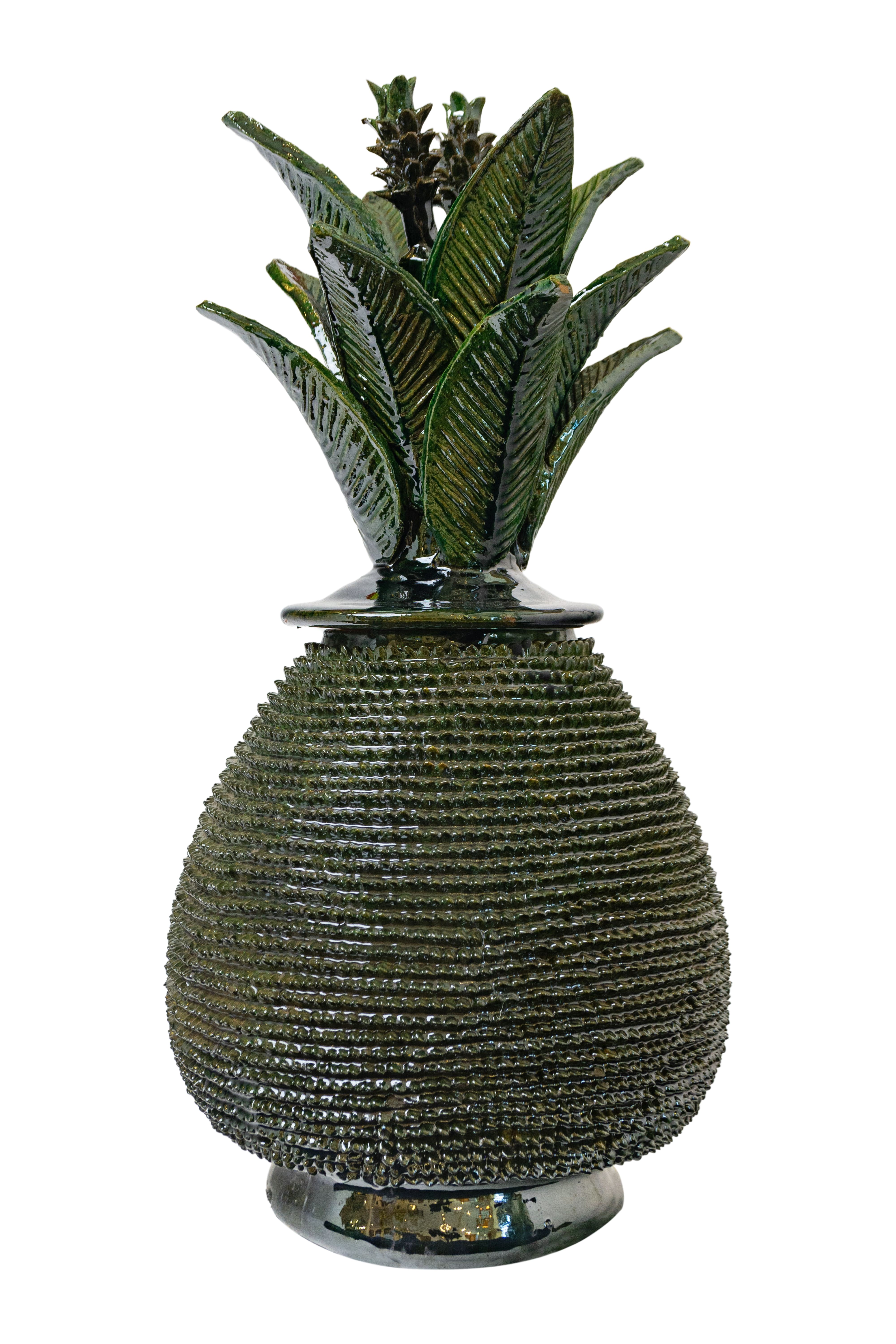 Mexican pineapple in green ceramic - Michoacan 50 Cm