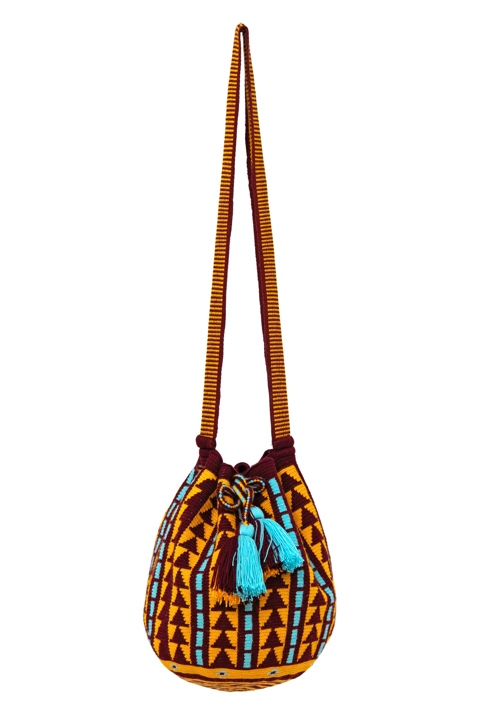 Mochila Wayuu- mostaza y vino