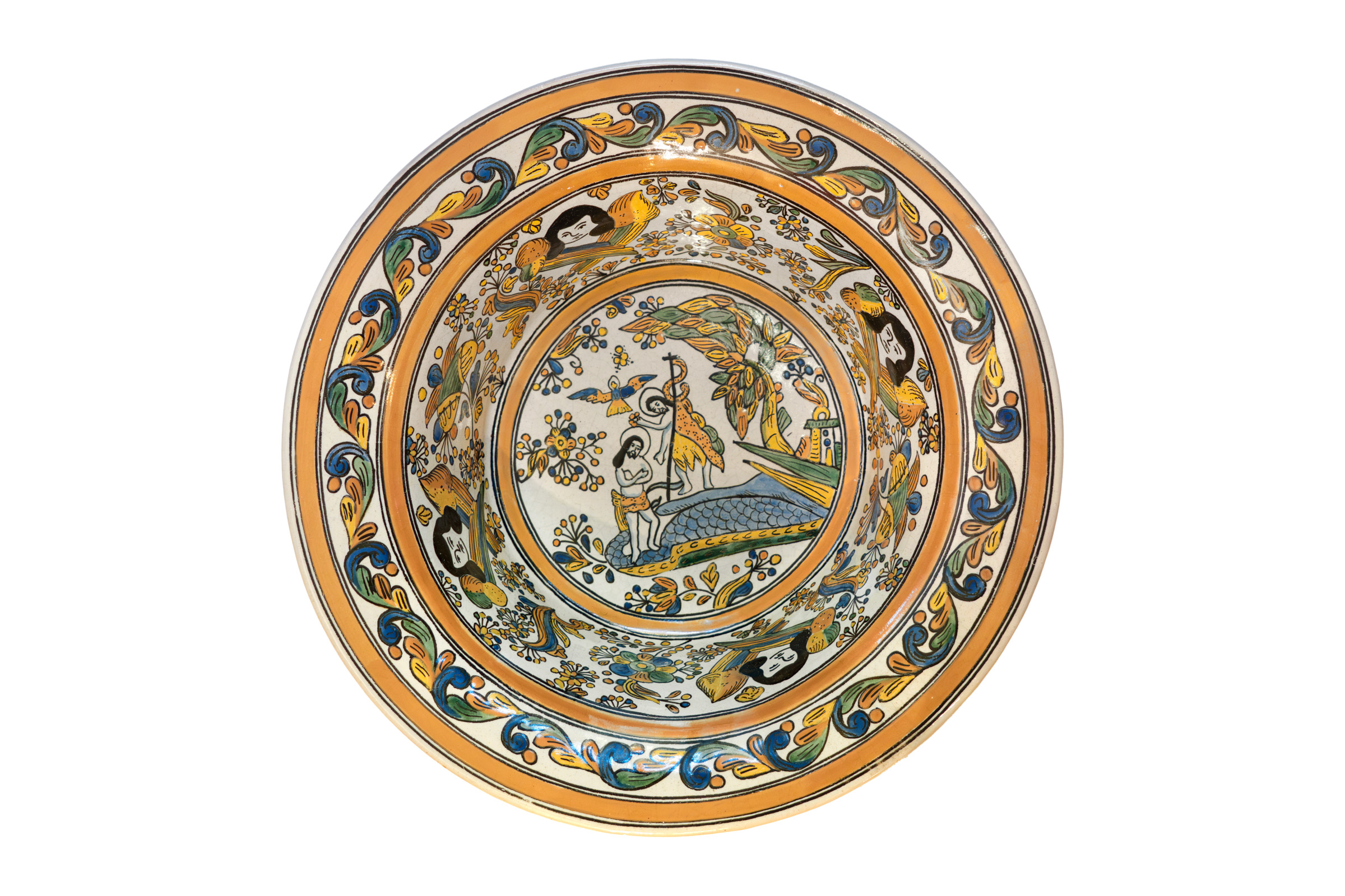 Plato redondo en cerámica Uriarte Talavera