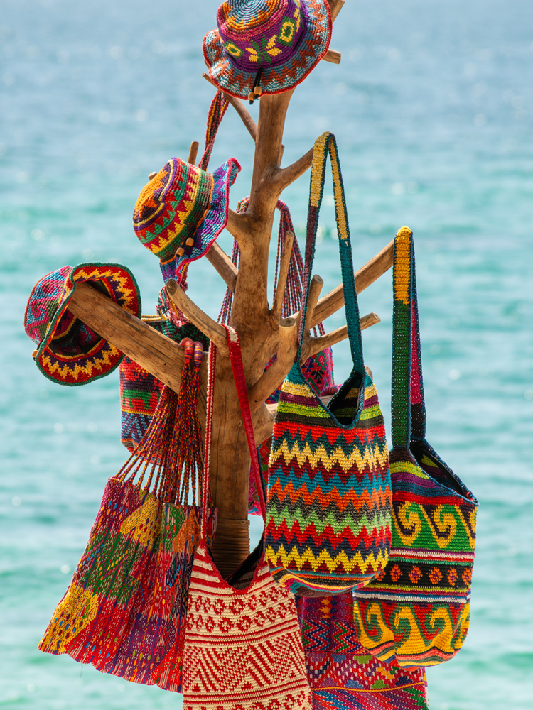 Cotton woven backpack - Waves.