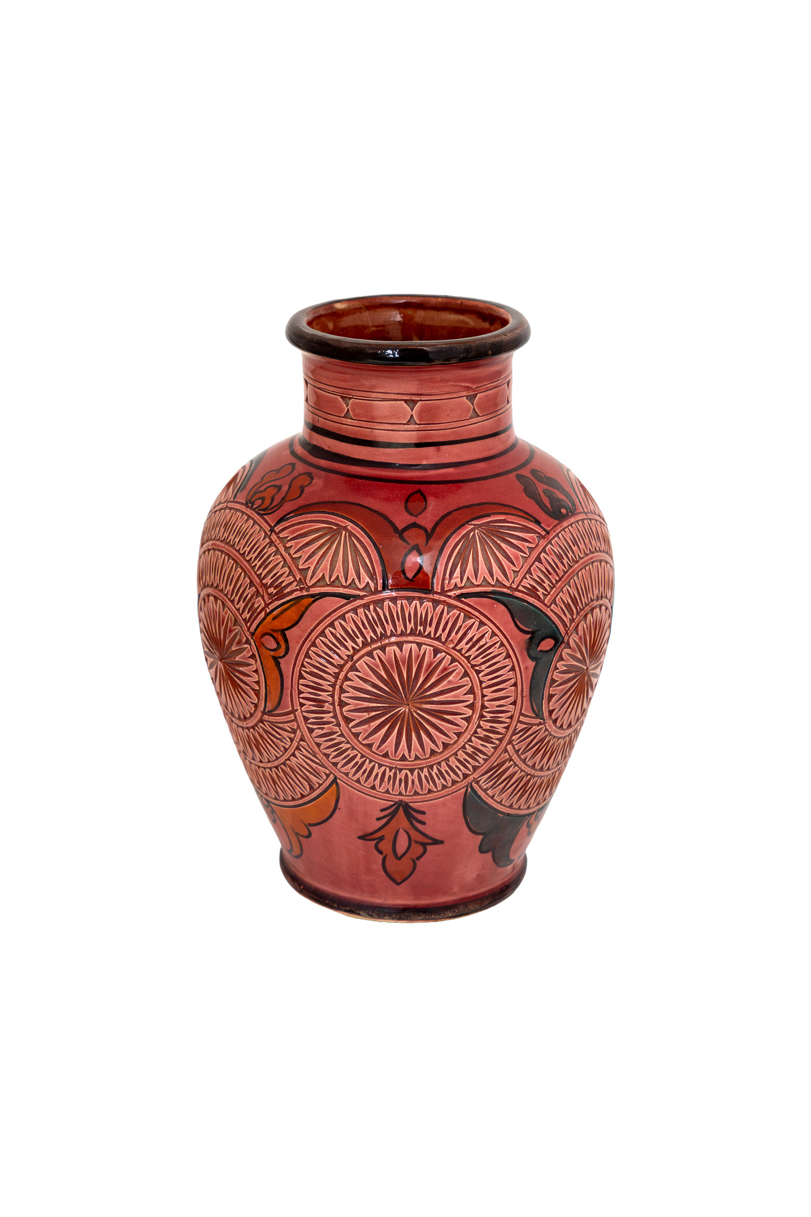 Jarrón en cerámica repujado 24 Cm.