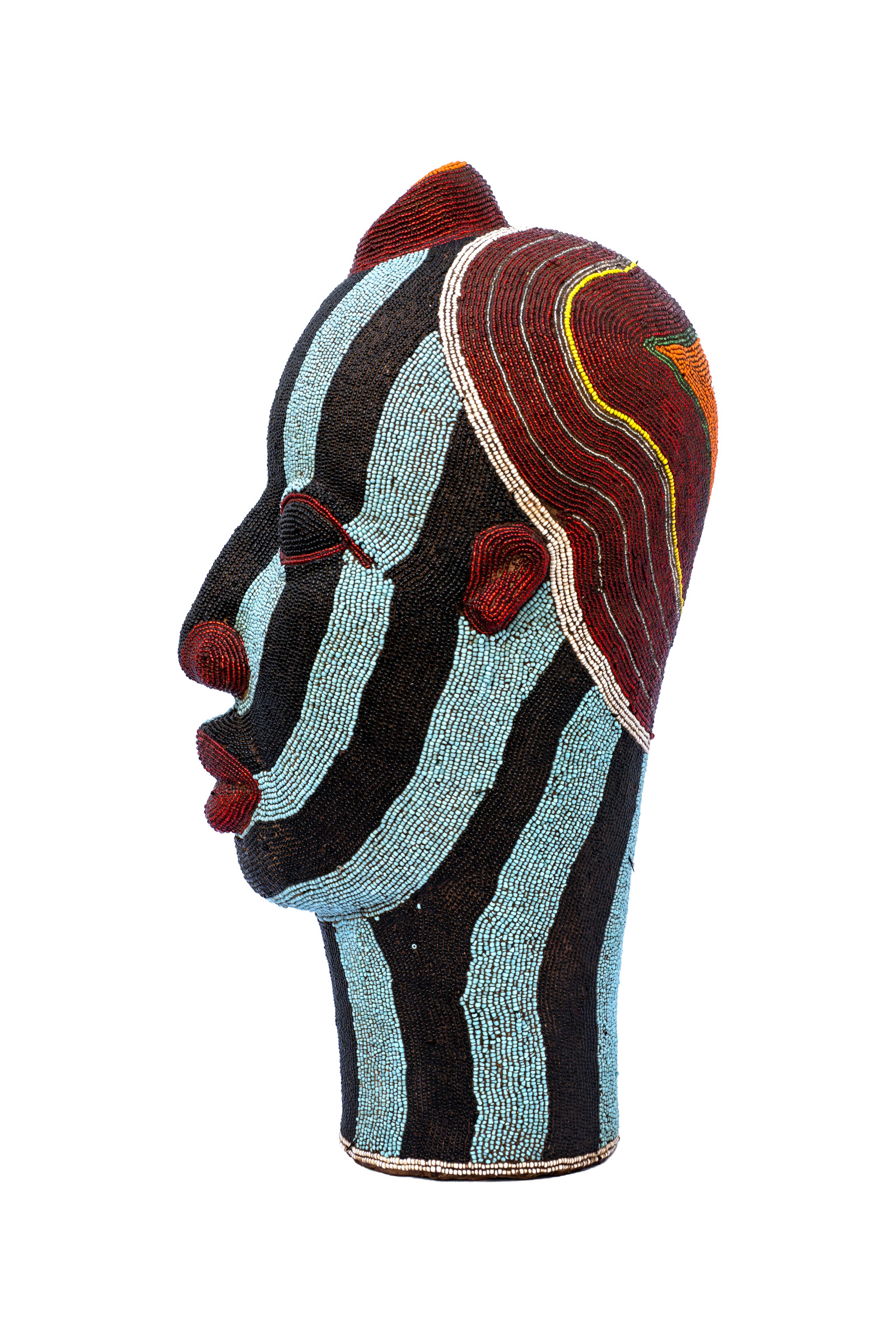 Mascara Bamileke con cuentas - 46 Cm.