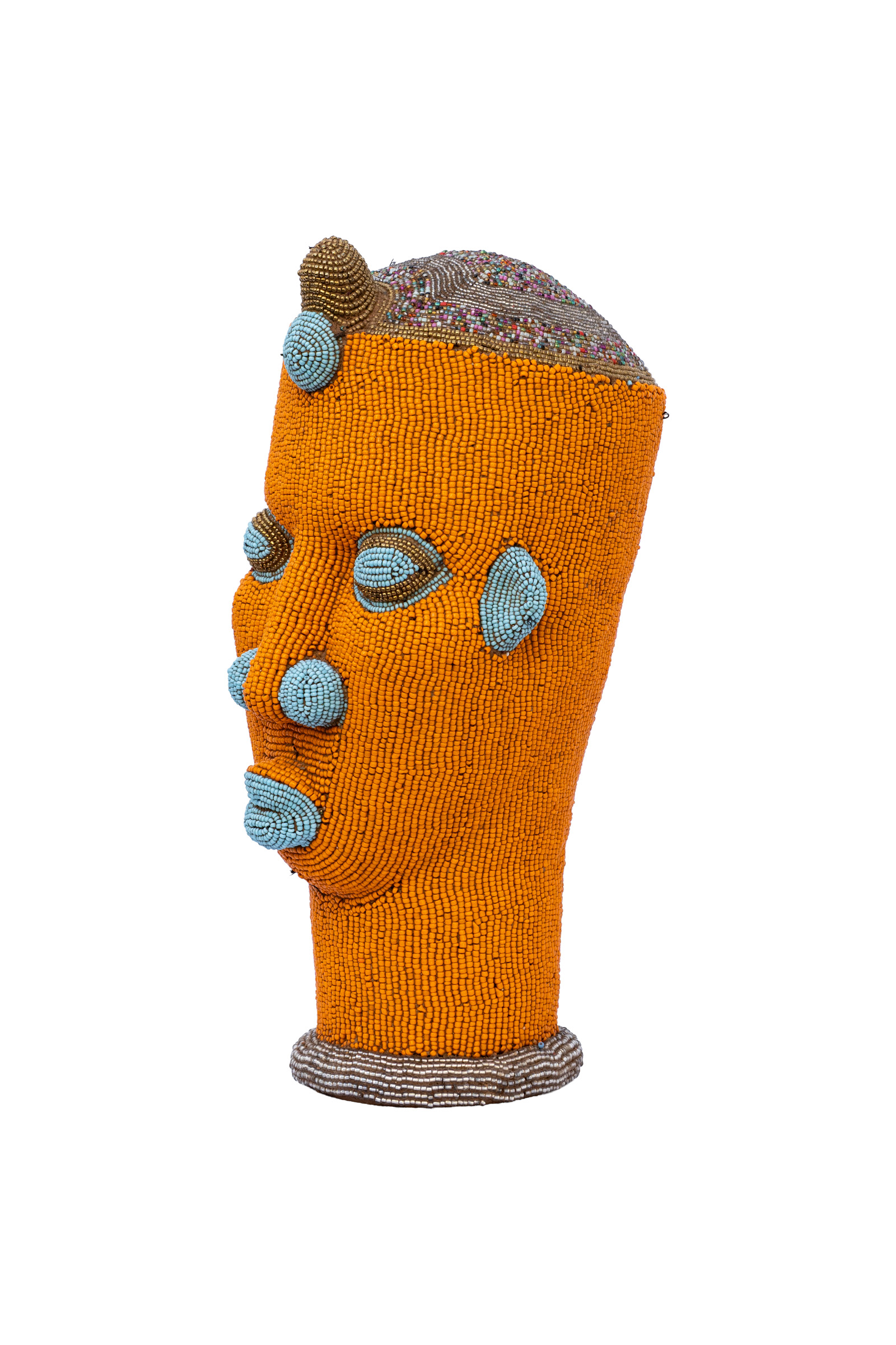 Mascara Bamileke con cuentas - 36 Cm.