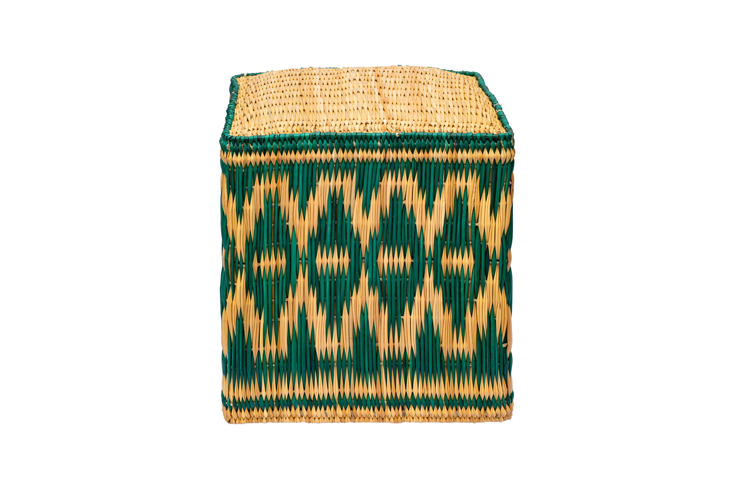 Raffia pouf - Green.