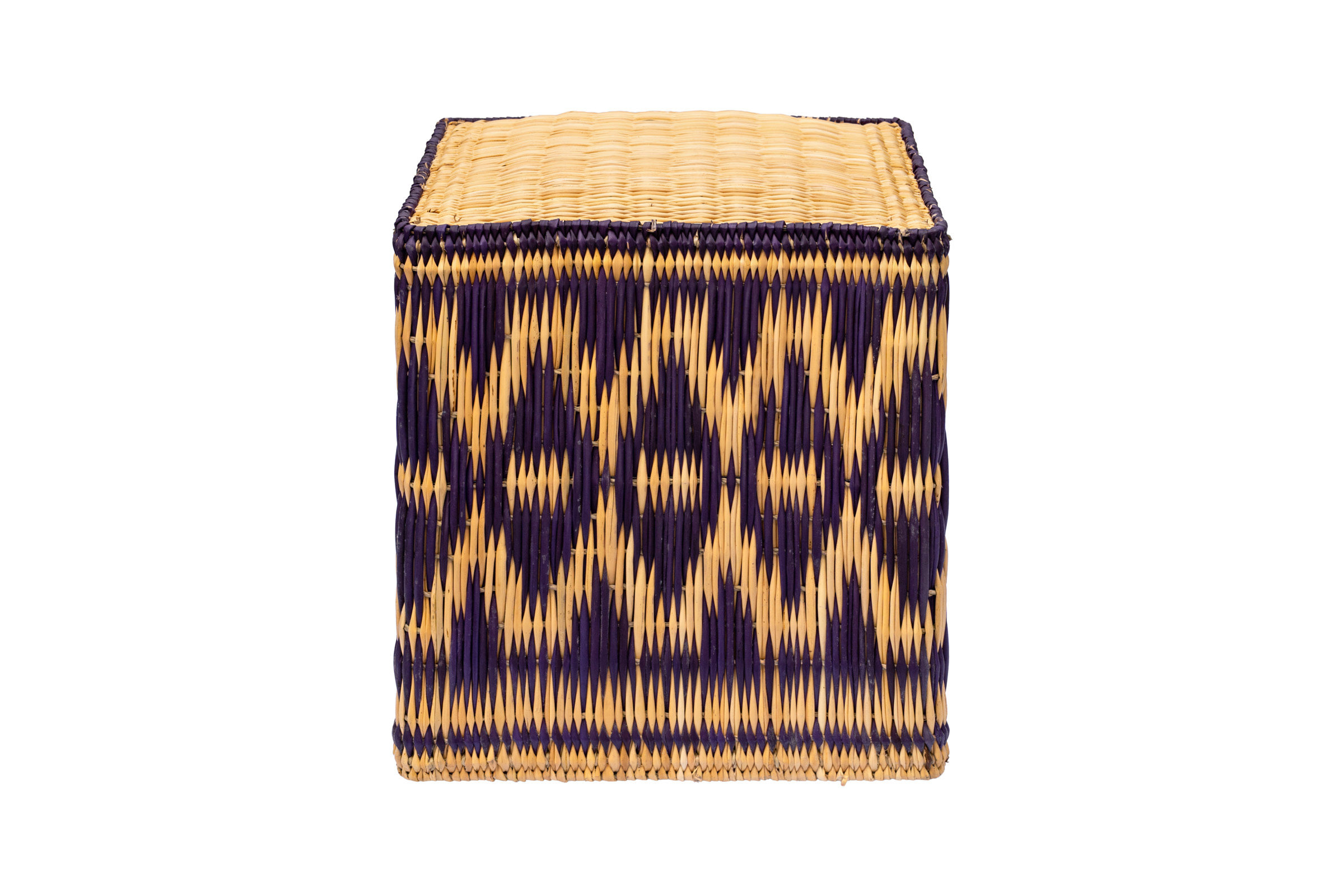 Raffia pouf - Purple.
