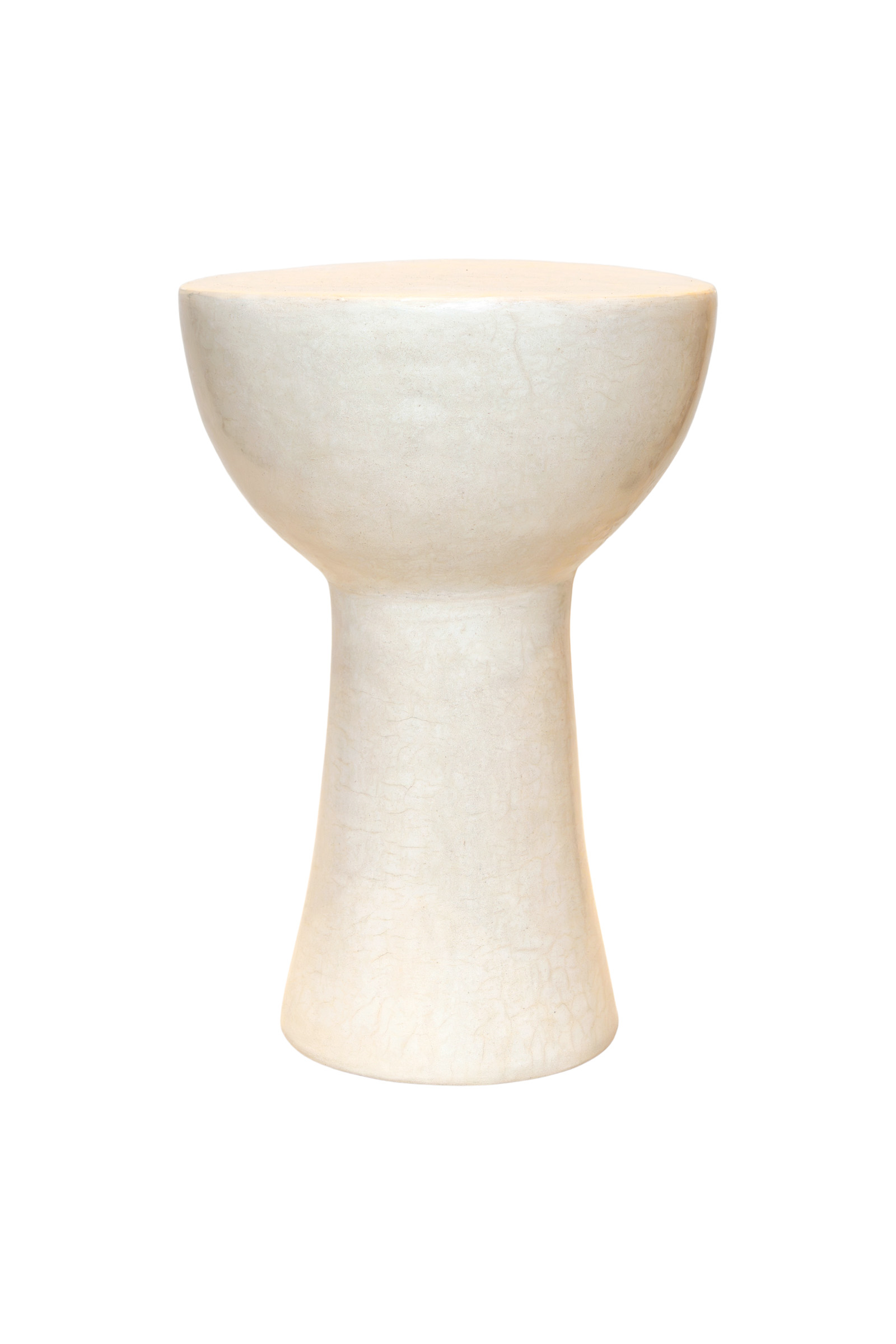 Ceramic side table with Tadelakt finish - 48 cm.