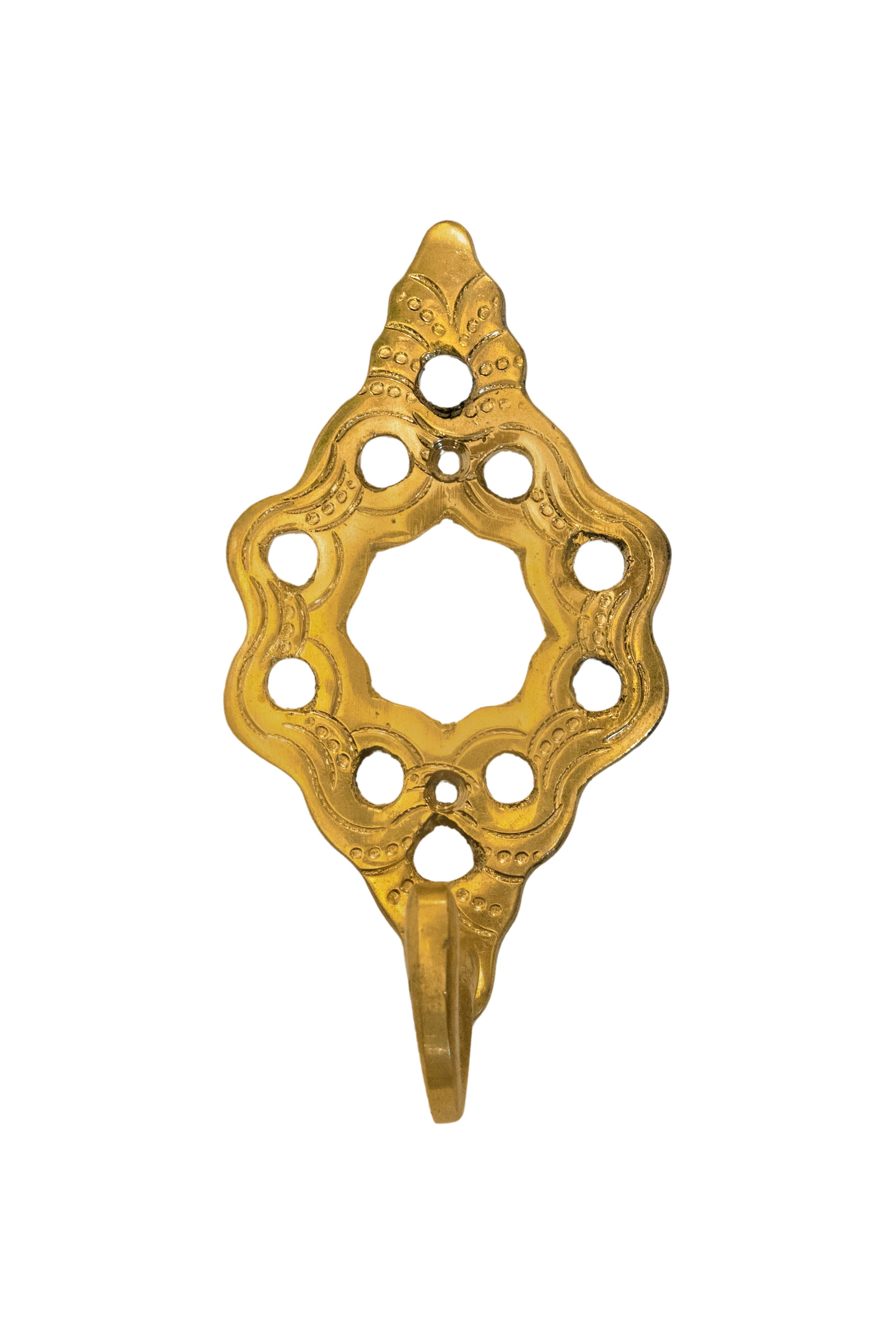 Soporte de pared en bronce dorado.