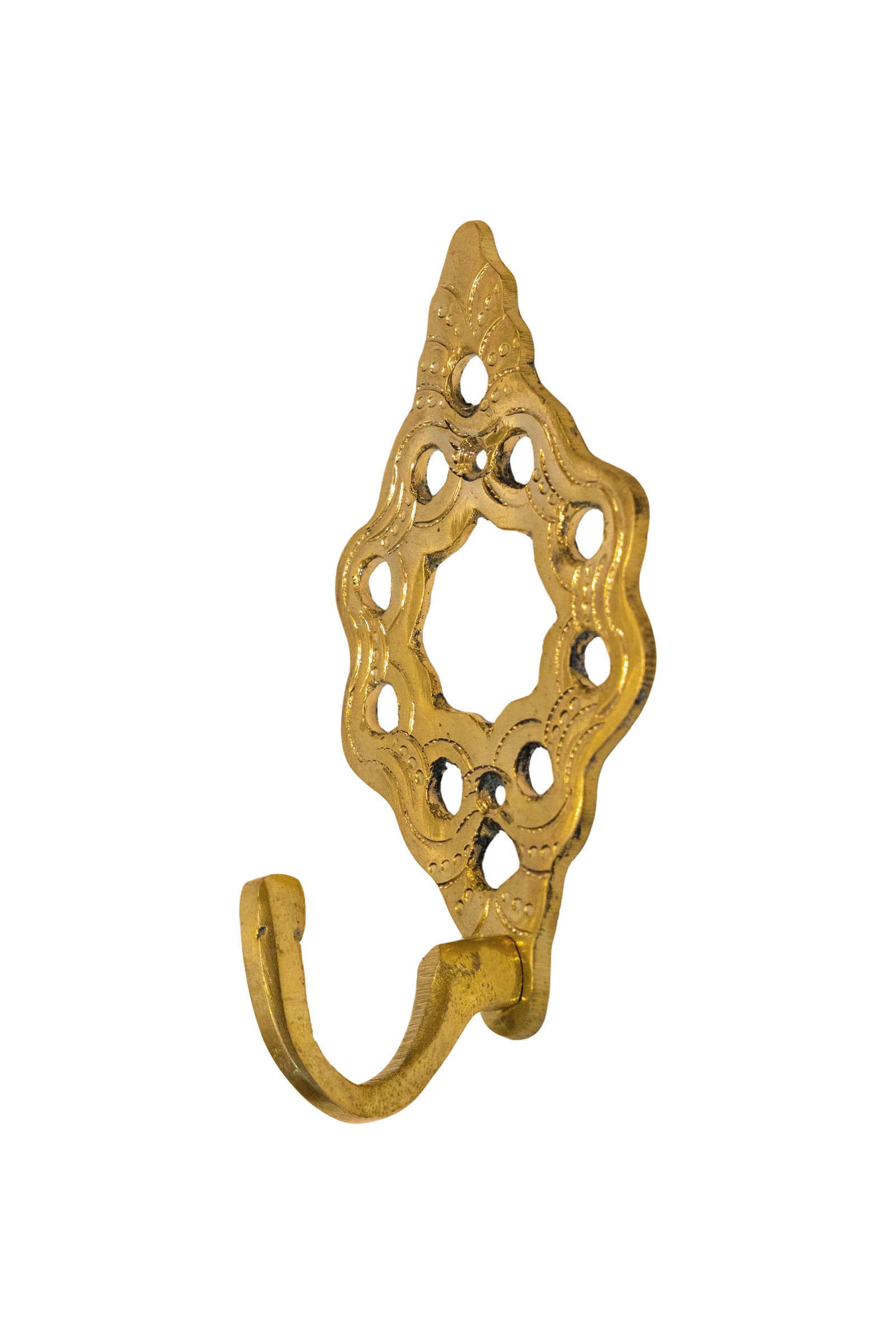 Soporte de pared en bronce dorado.