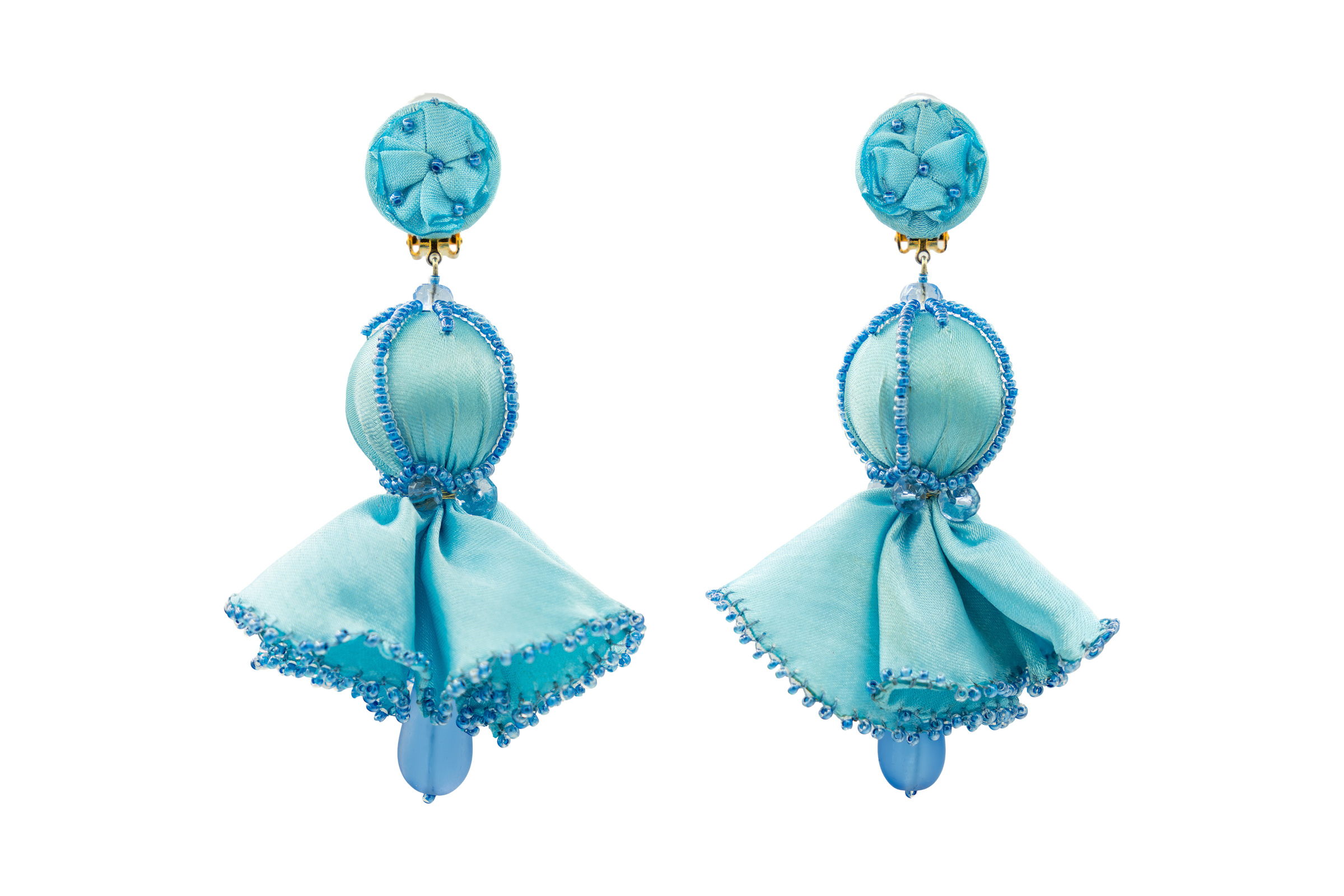Aretes bailarina-azul claro