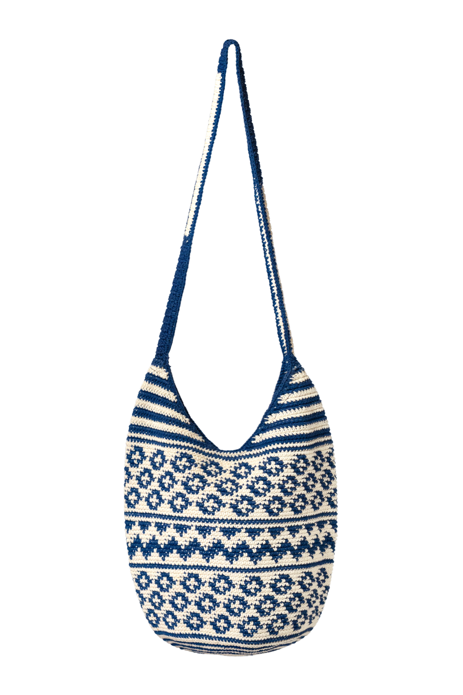Mochila tejida en algodón-Azul