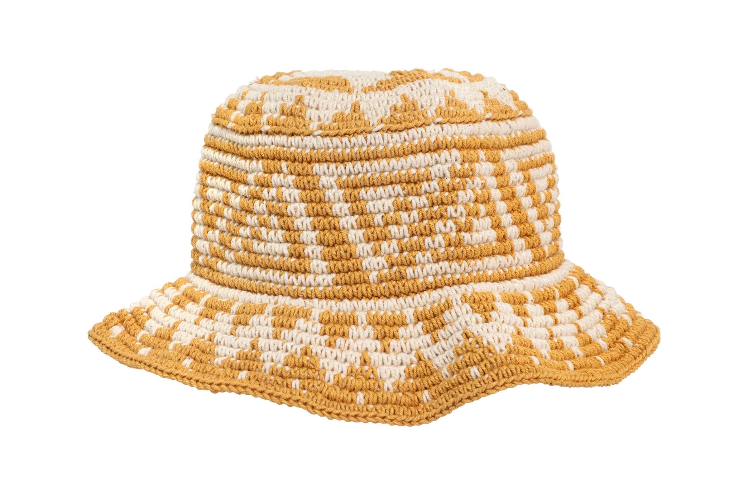 Sombrero tejido en hilo de algodón-Amarillo