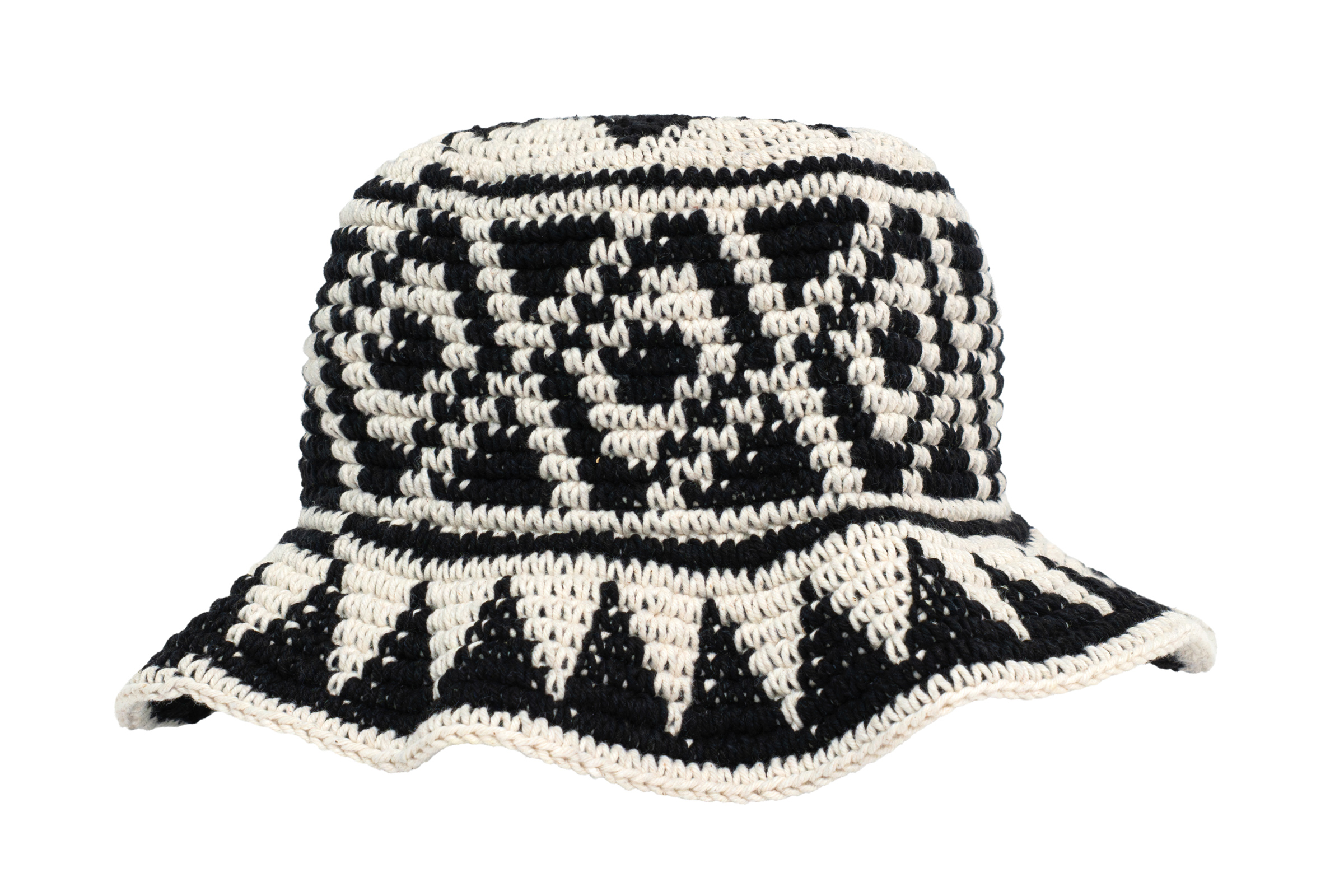 Sombrero tejido en hilo de algodón-Negro