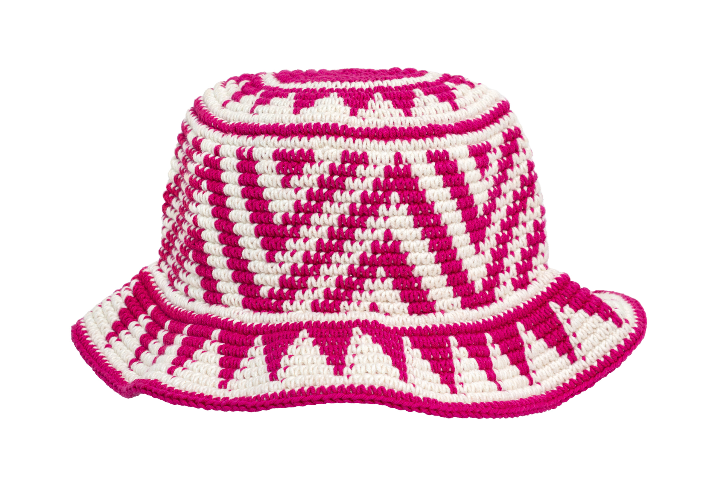 Sombrero tejido en hilo de algodón - Fucsia