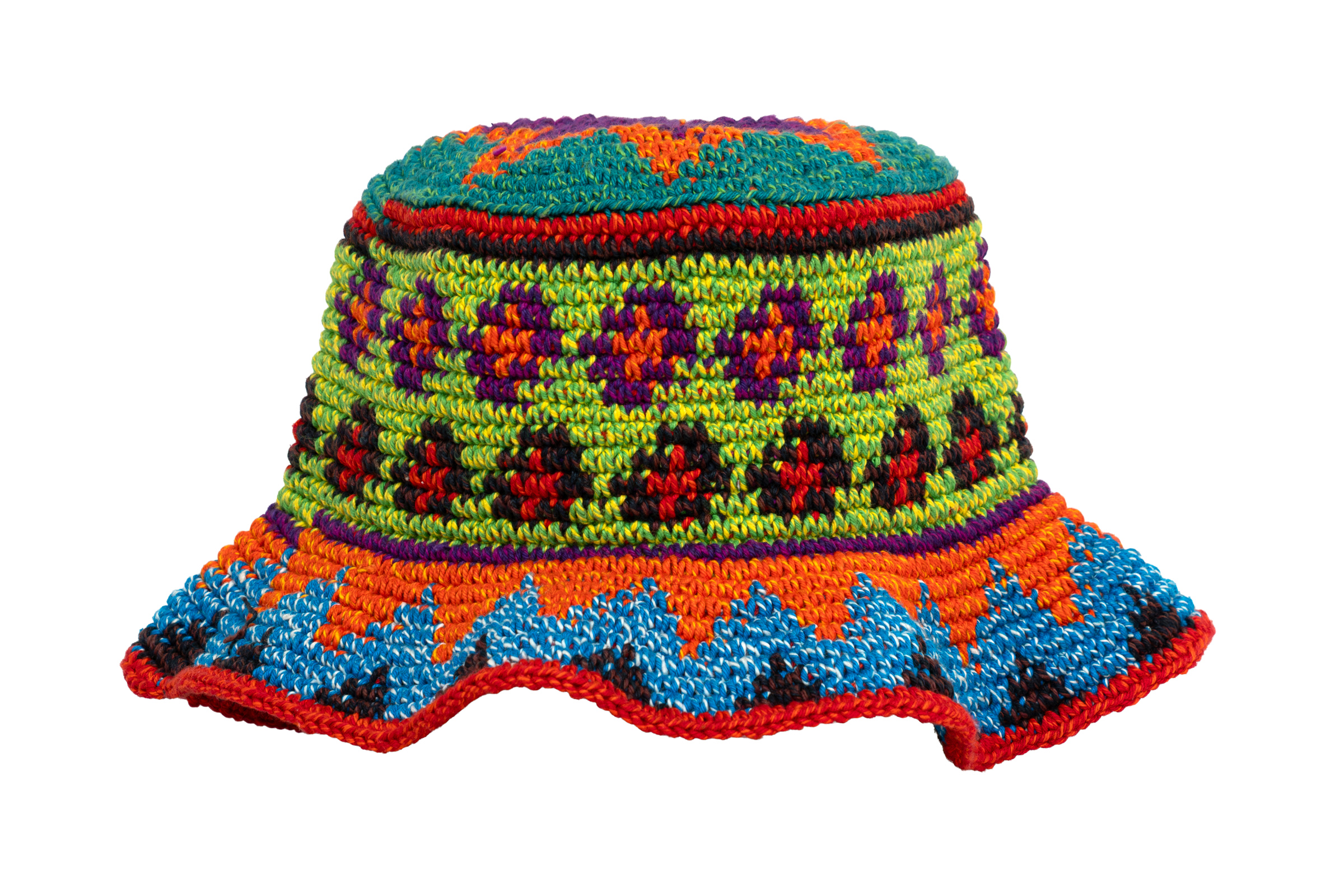 Sombrero tejido en hilo de algodón - Multicolor