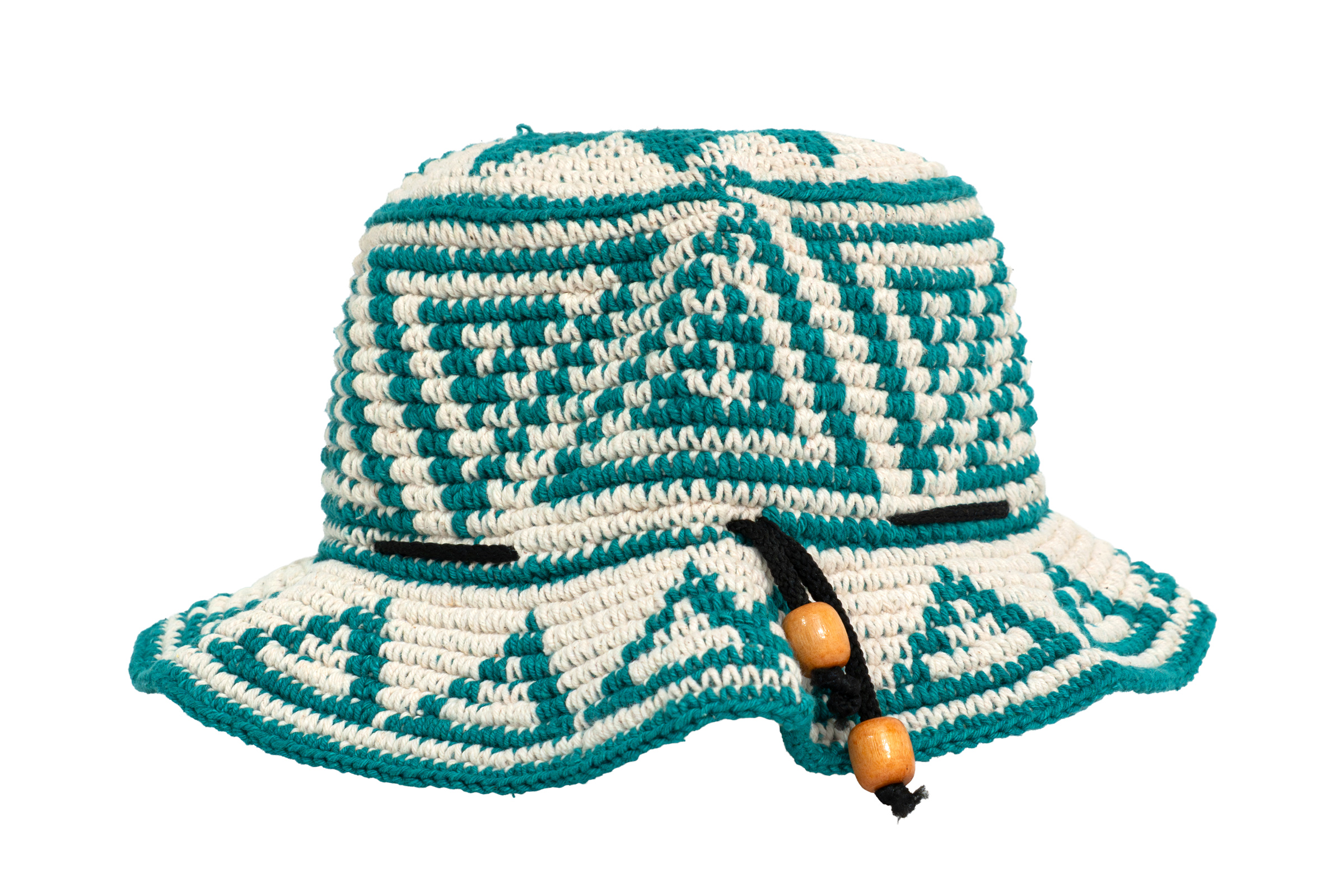 Sombrero tejido en hilo de algodón-Turquesa
