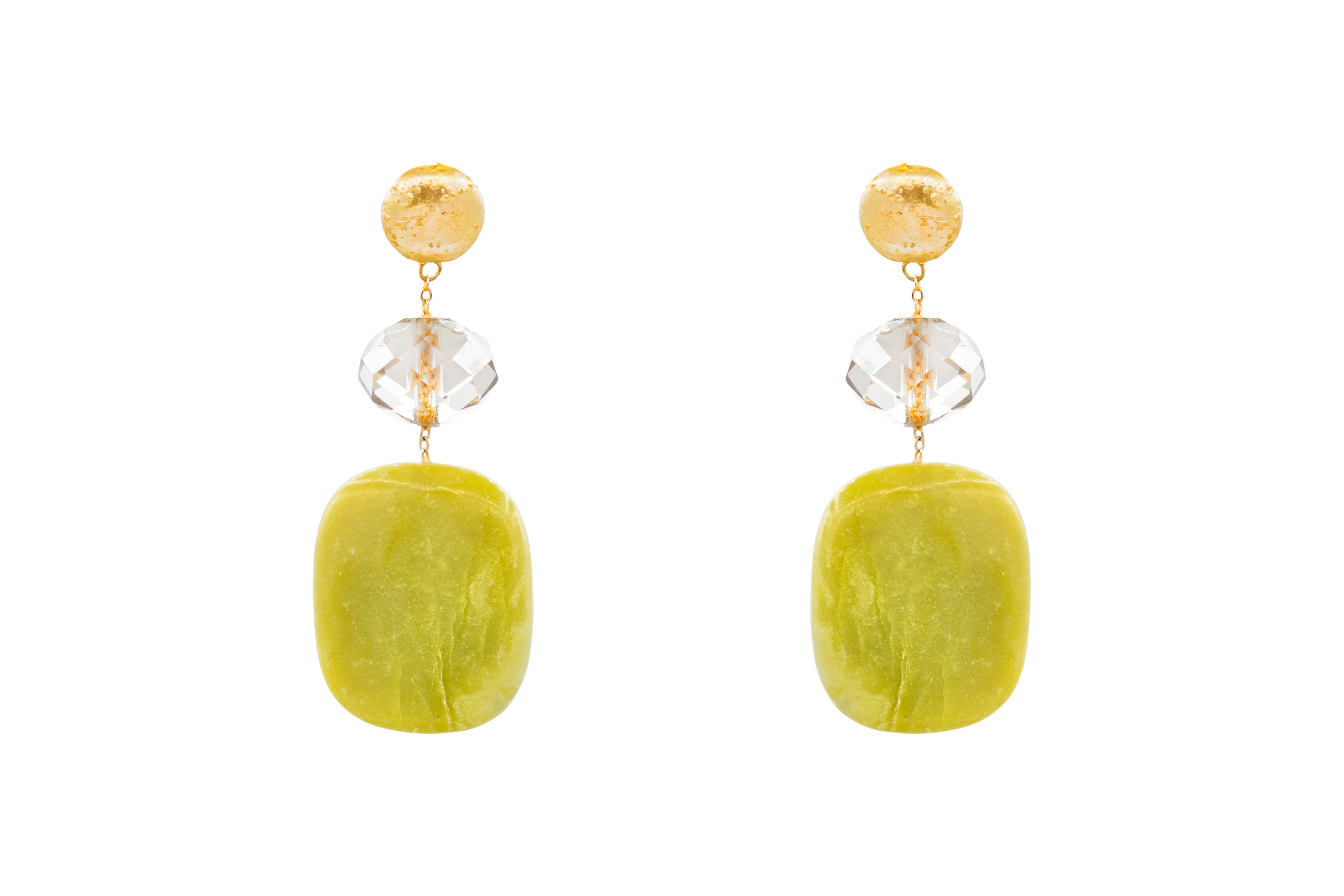 Aretes  verde limón