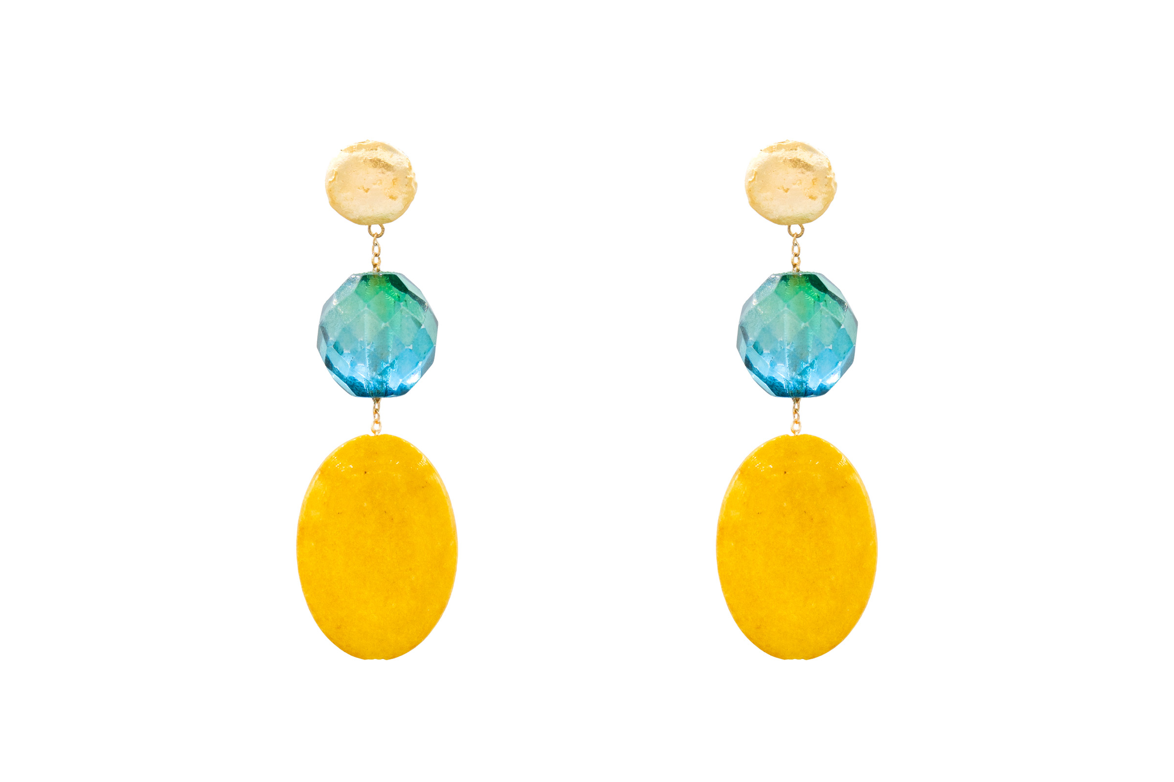 Aretes jade amarillo