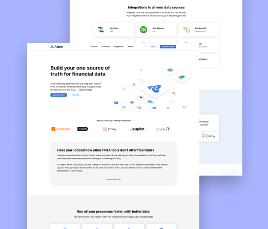 A mockup of a project