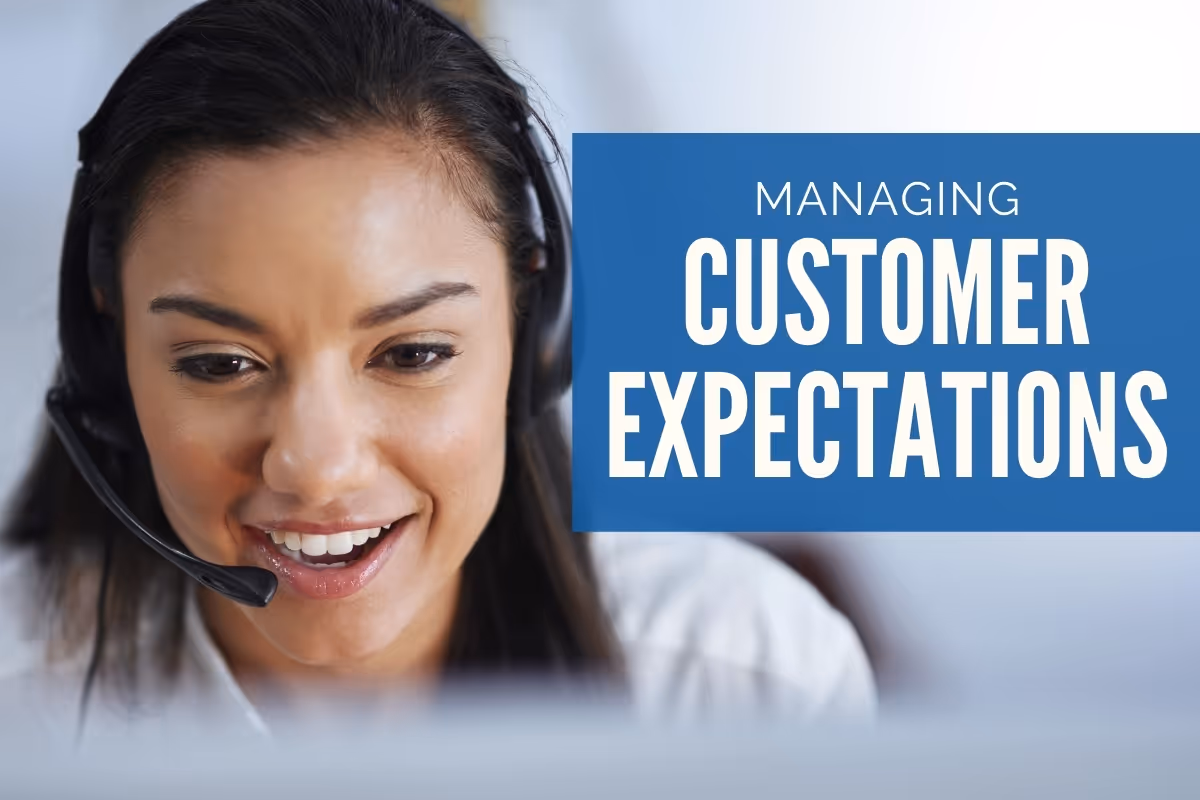 Woman with a headset doing customer service - Managing Customer Expectations