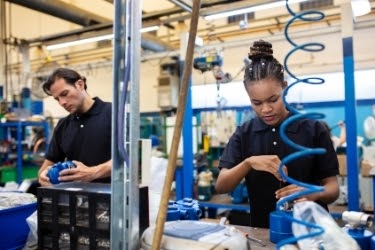 Assembly line workers