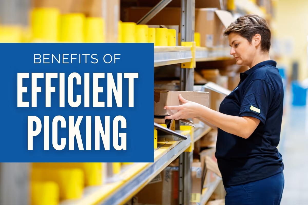 Woman picking products in a warehouse