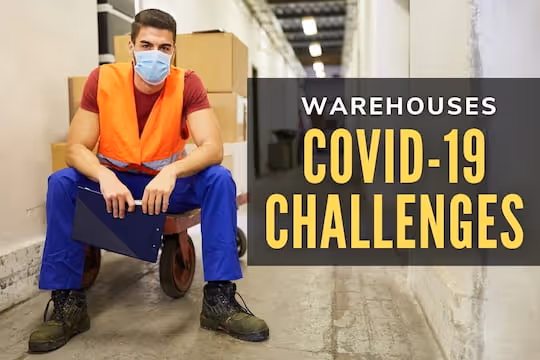 Warehouses Covid-19 Challenges - Warehouse employee sitting with a facemask